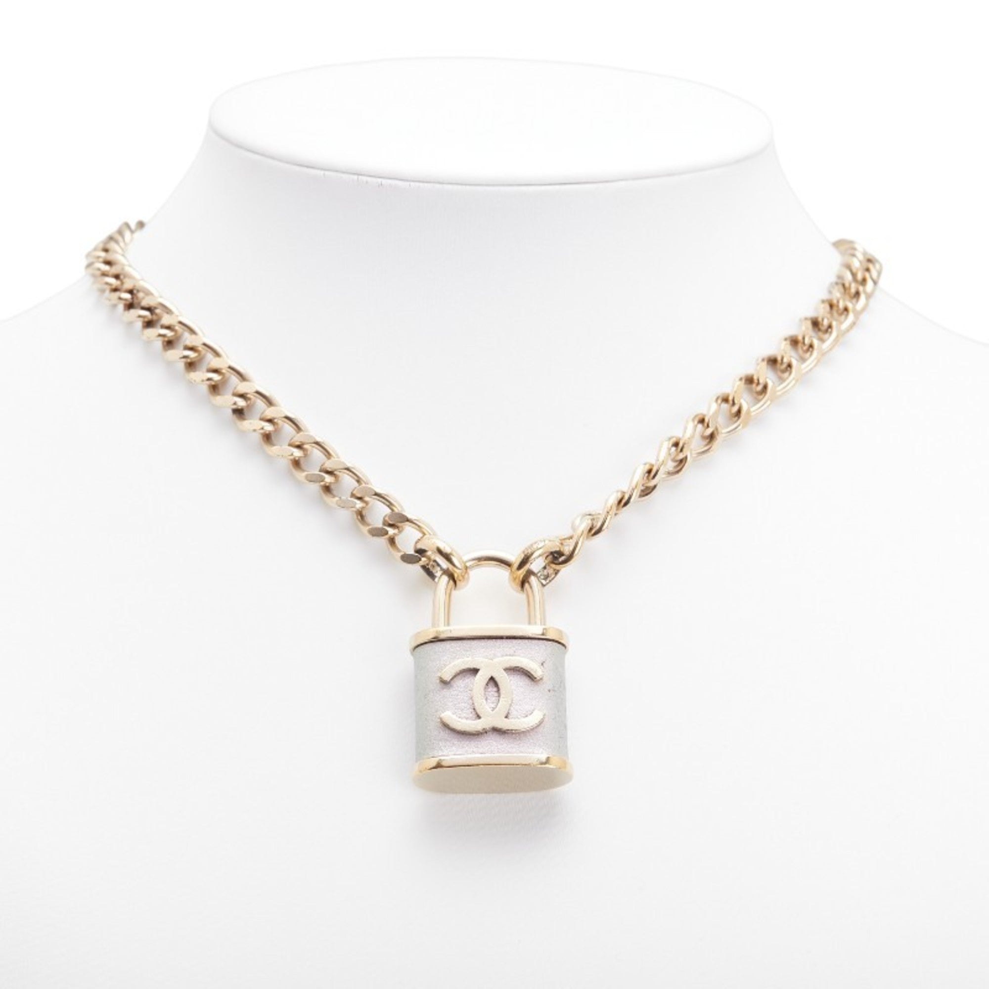 CC Logo Chain Pendant Necklace Metal