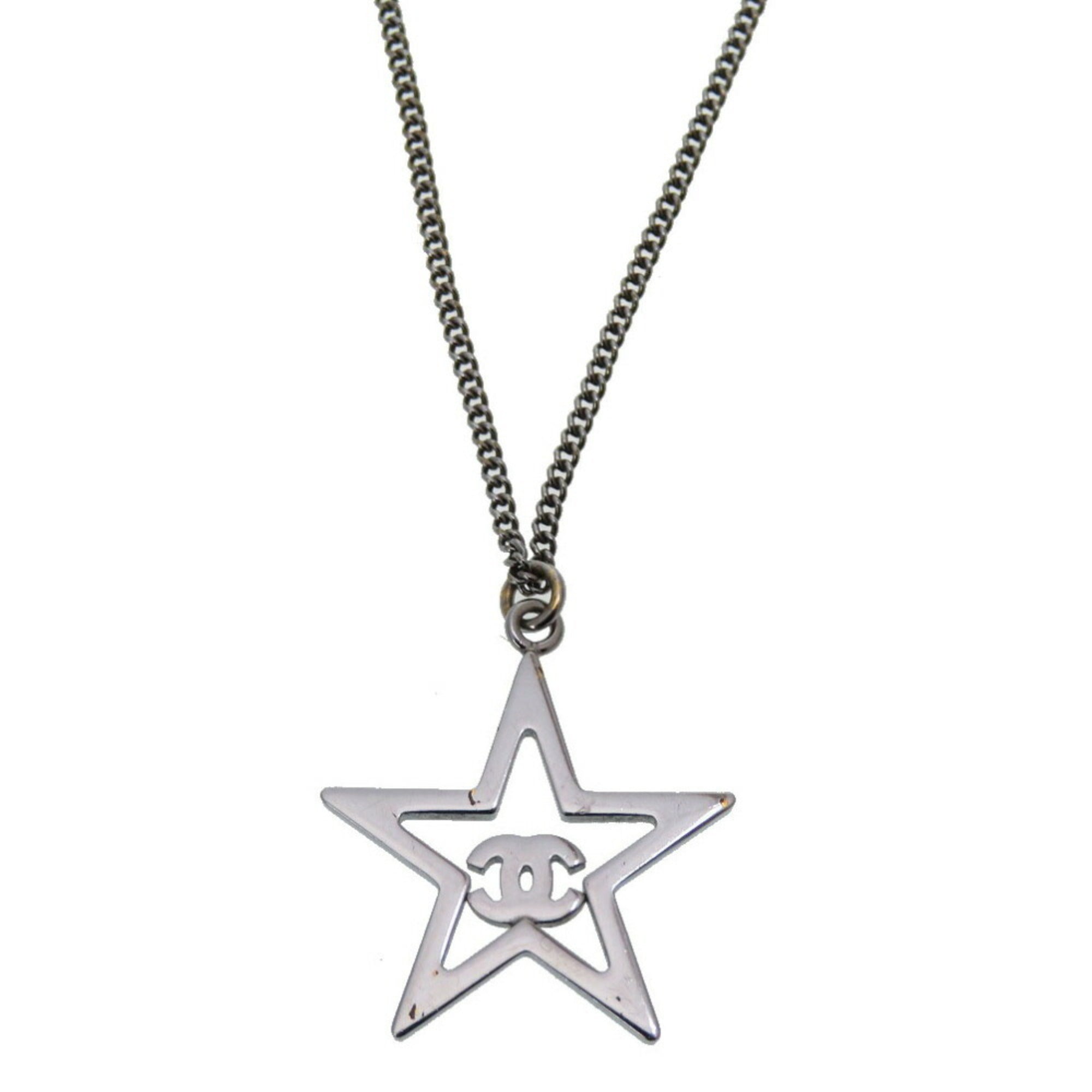 CC Logo Star Pendant Necklace Sterling Silver