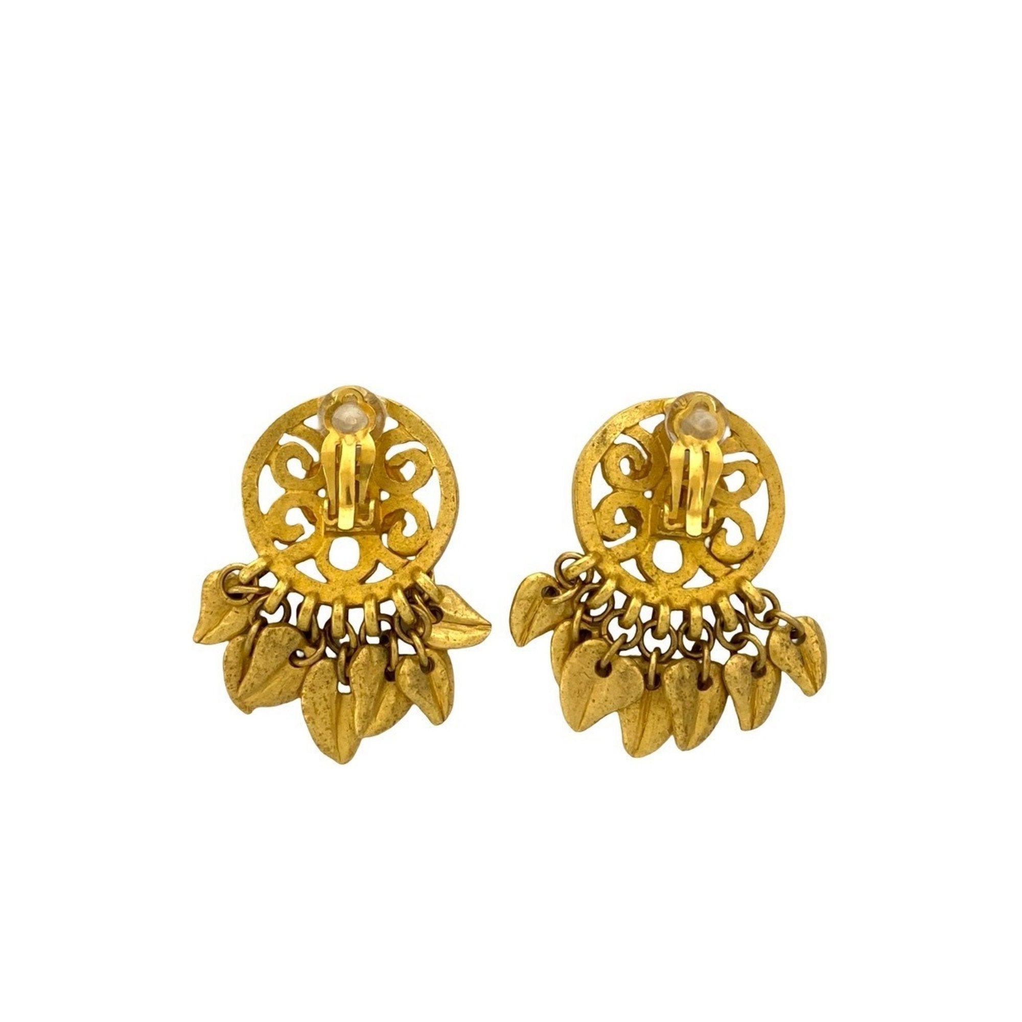 CC Logo Clip-On Earrings Metal Gold-Tone Metal