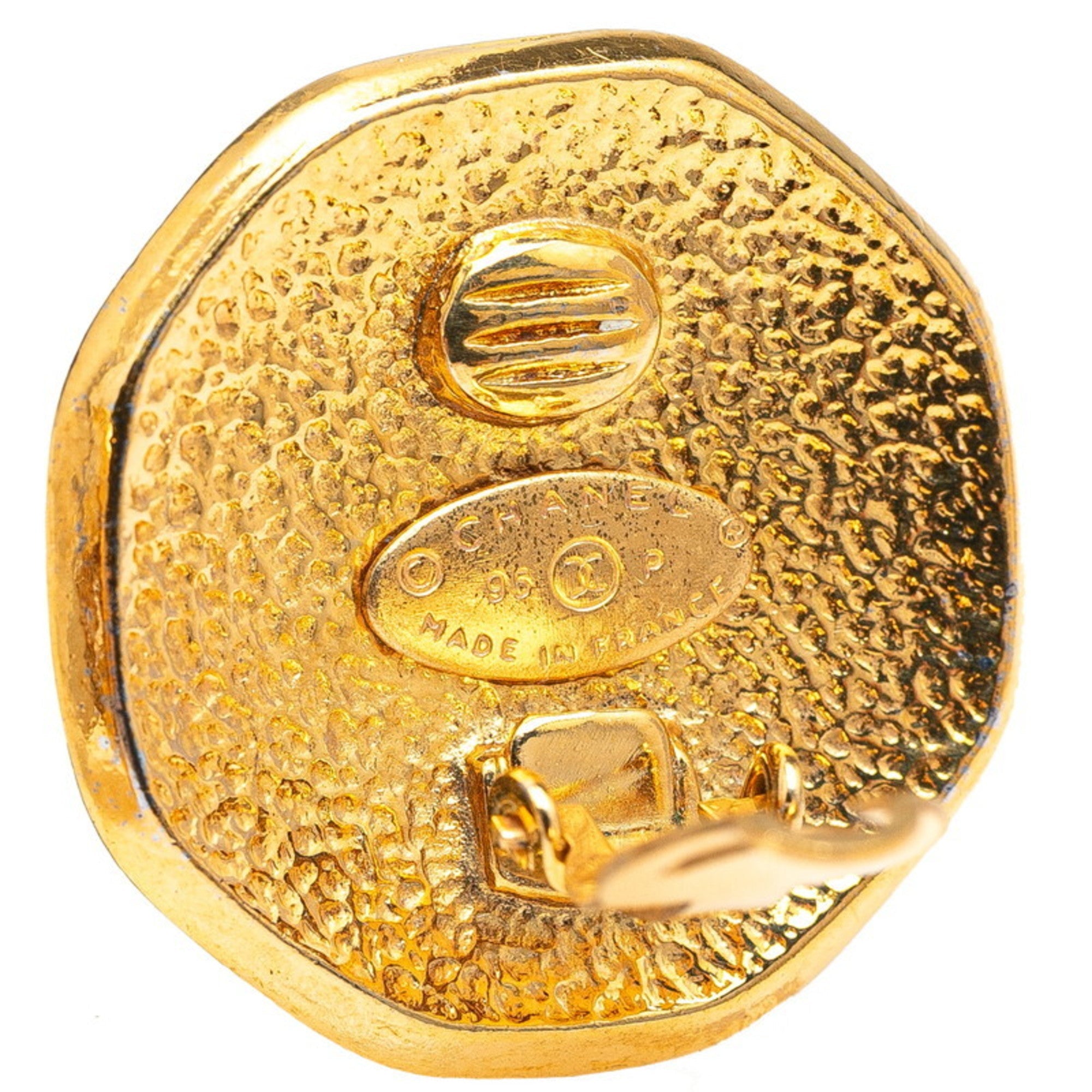 CC Logo Clip-On Earrings Metal Gold-Tone Metal