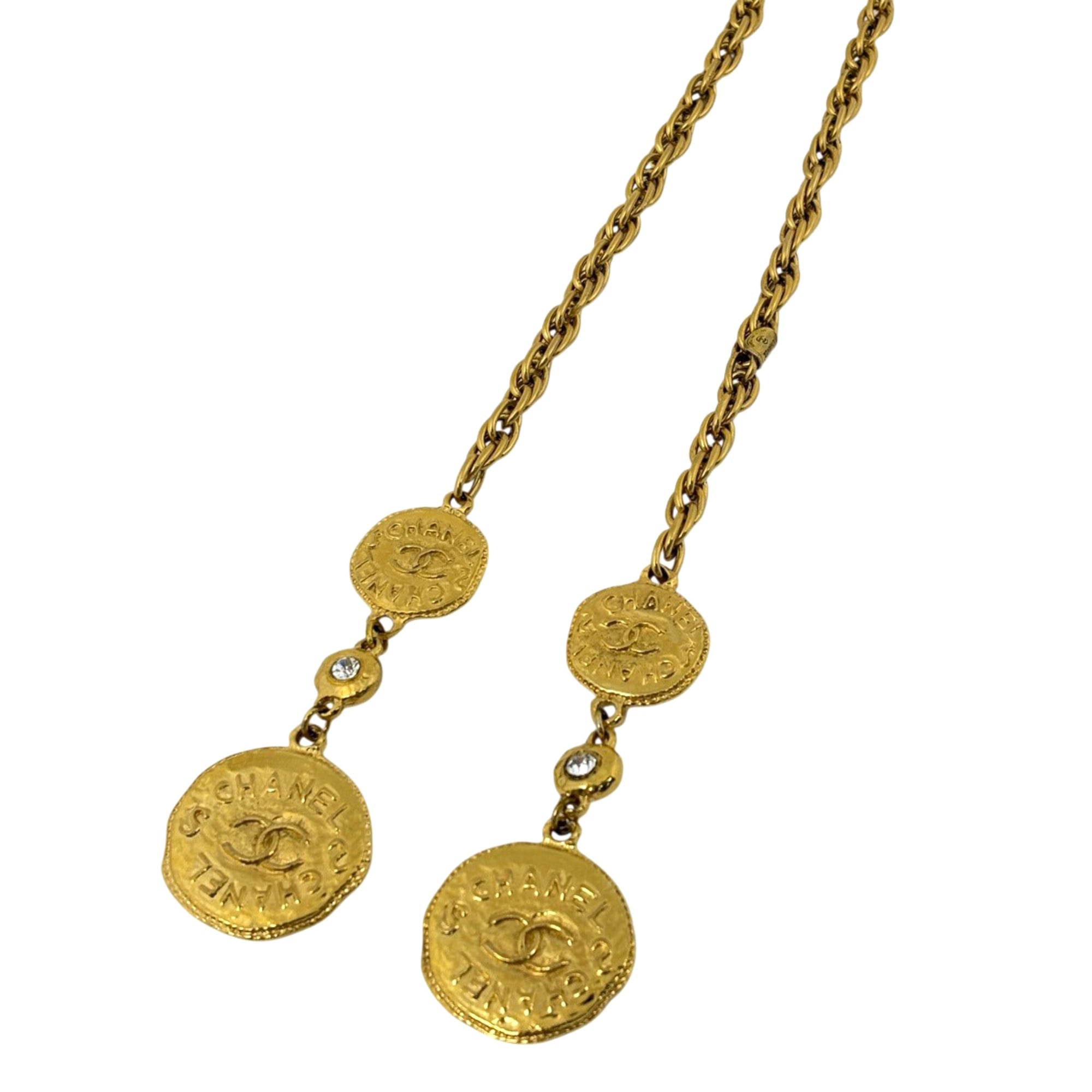 CC Logo Medal Pendant Necklace Metal
