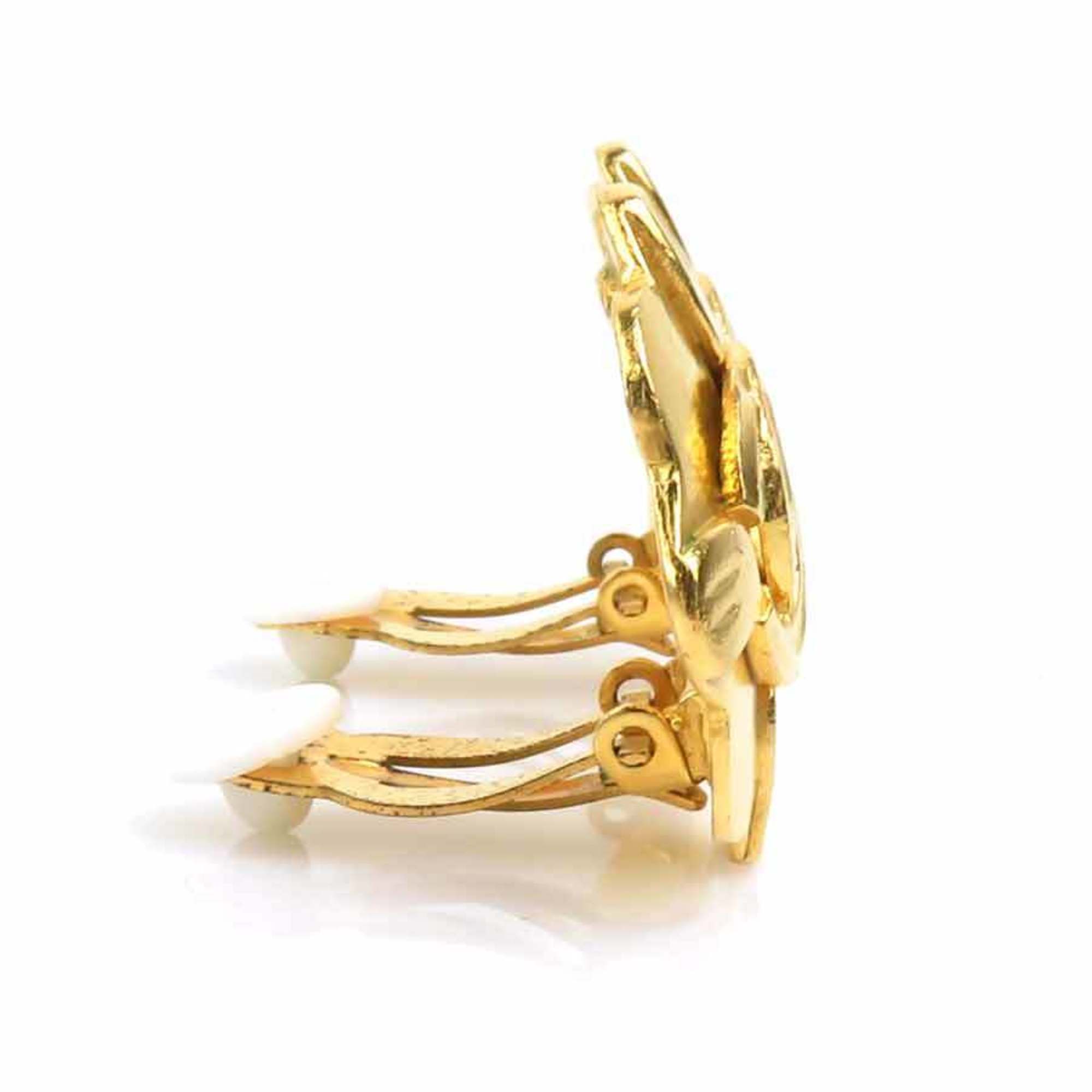 CC Logo Clip-On Earrings Gold-Tone Metal Gold-Tone Metal