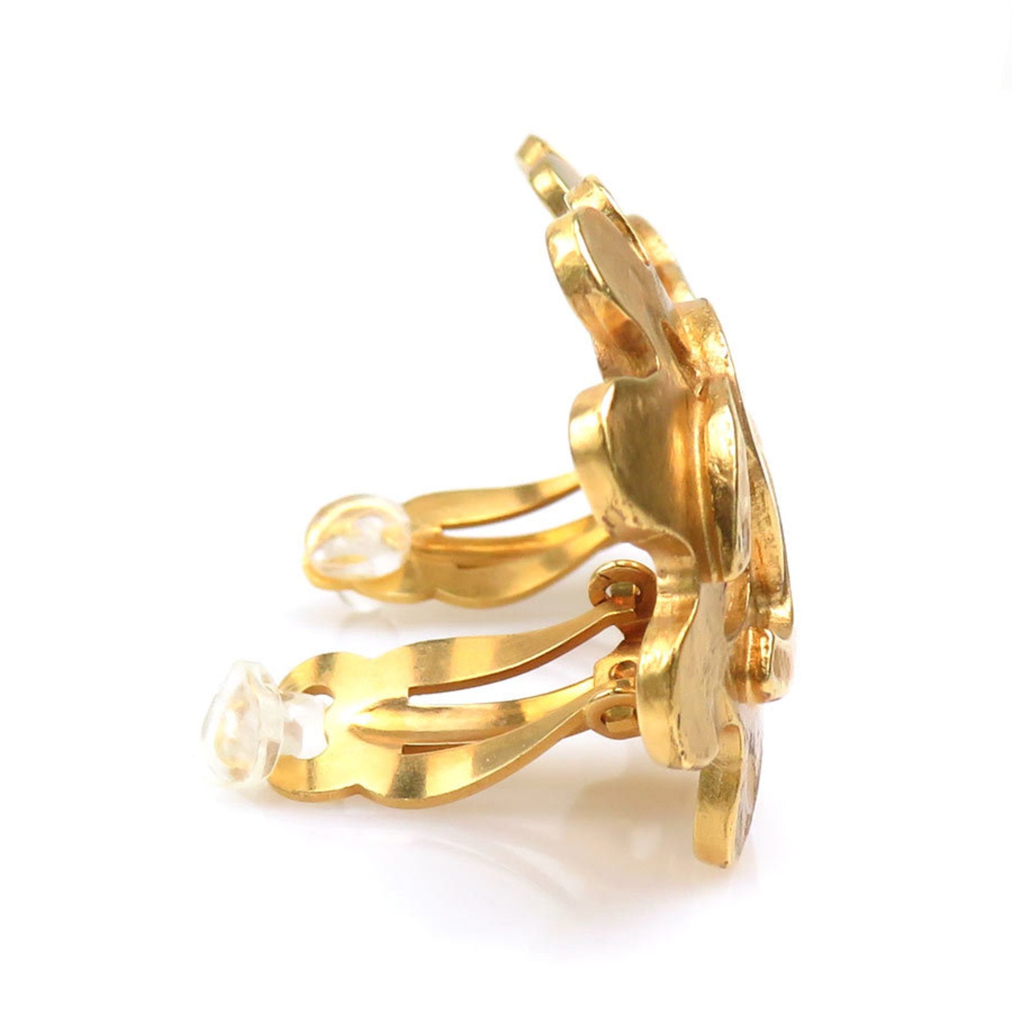 CC Logo Clip-On Earrings Gold-Tone Metal Gold-Tone Metal