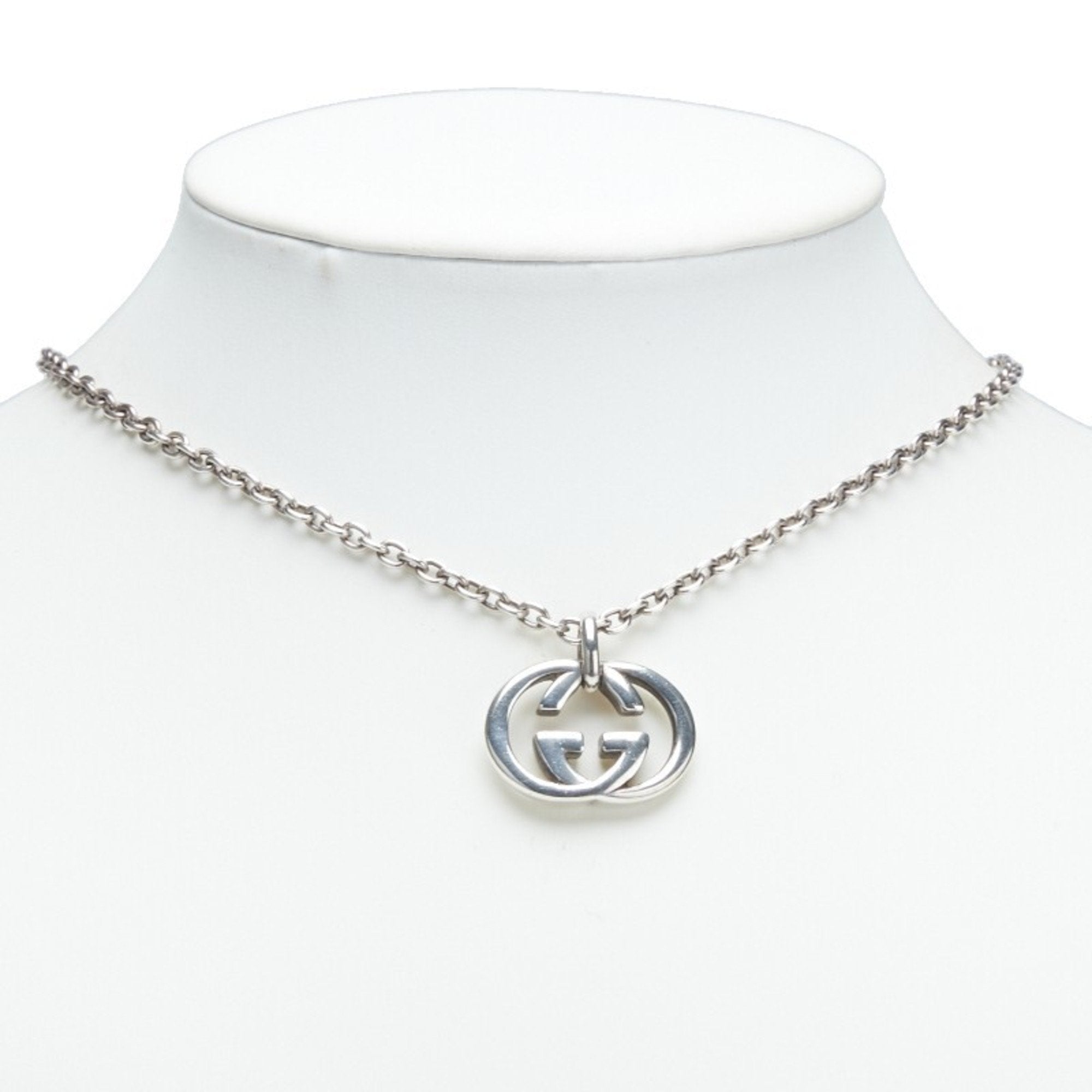 Interlocking G Pendant Necklace Sterling Silver