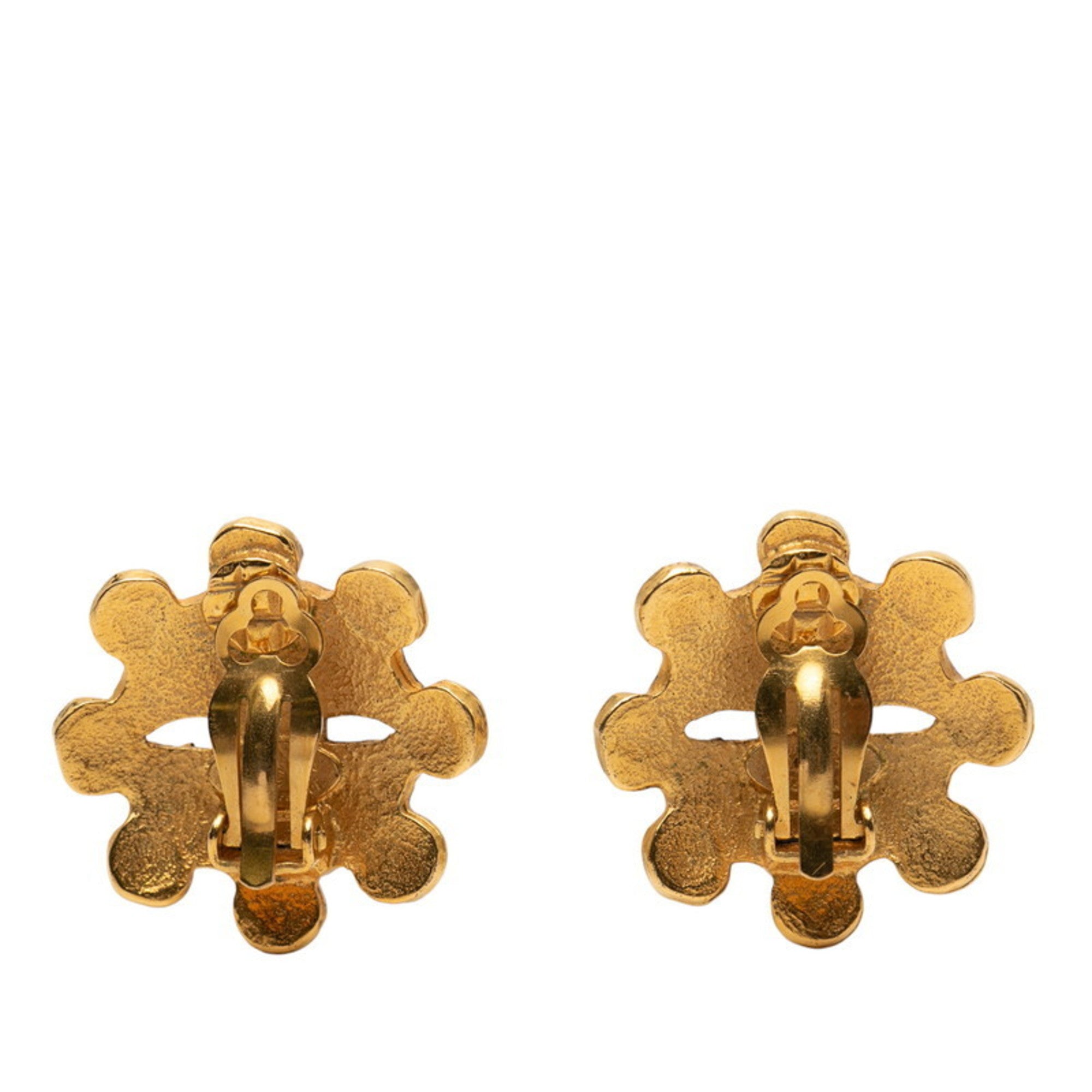 CC Logo Clip-On Earrings Metal Gold-Tone Metal