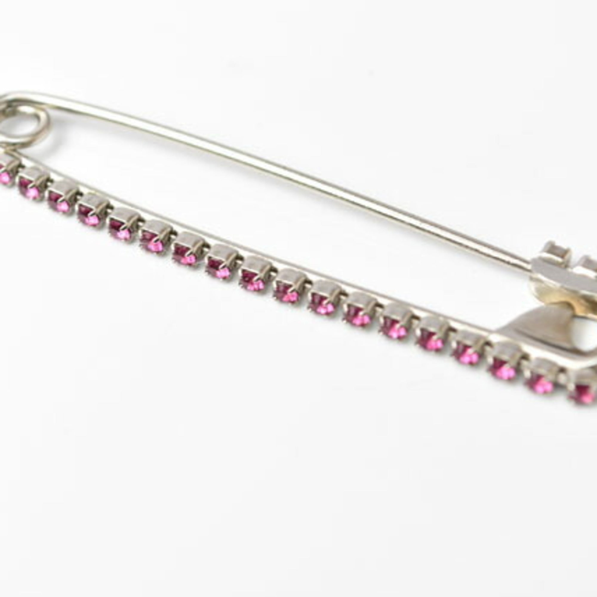 Brooch Brass Silver And Rhinestone