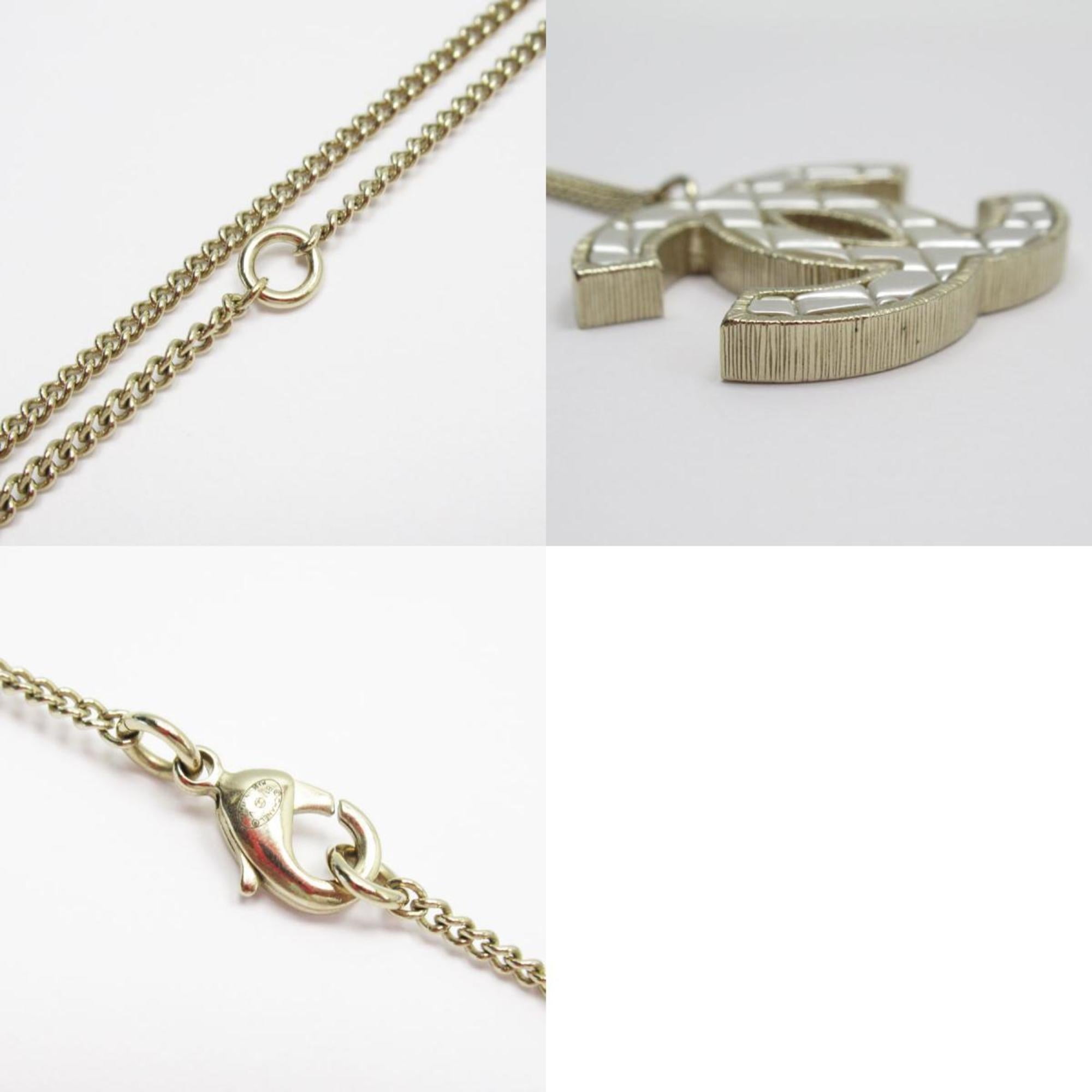 CC Logo Pendant Necklace Gold-Tone Metal