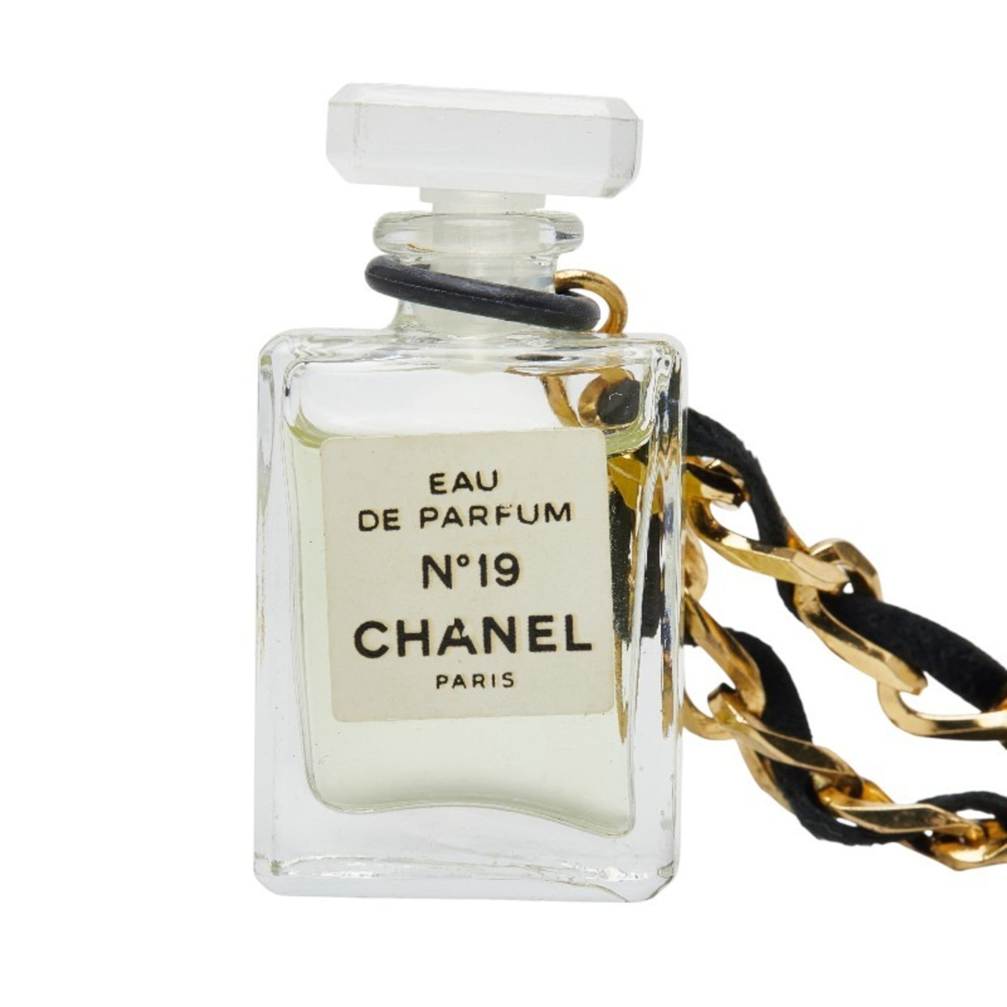 Fragrance Eau de Parfum Pendant Necklace Glass and Leather and Metal