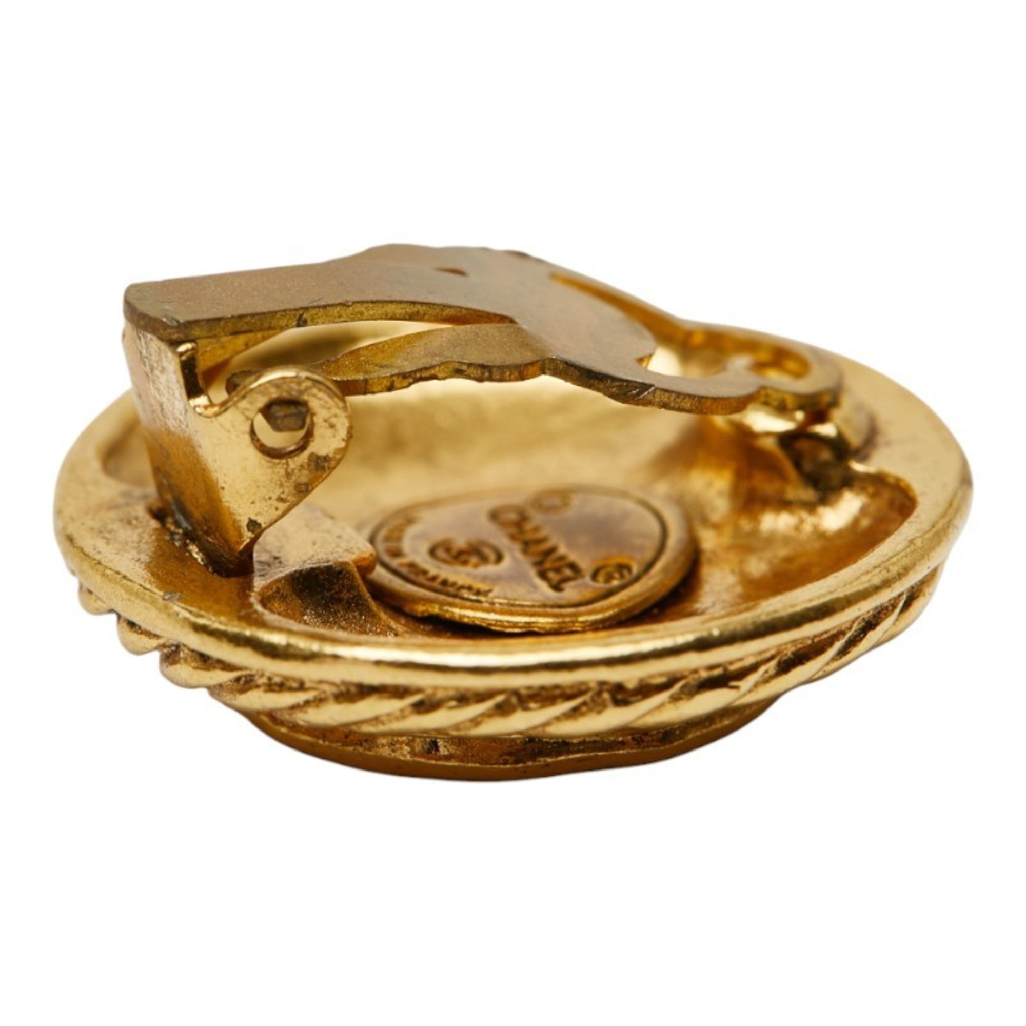 CC Logo Clip-On Earrings Metal Gold-Tone Metal