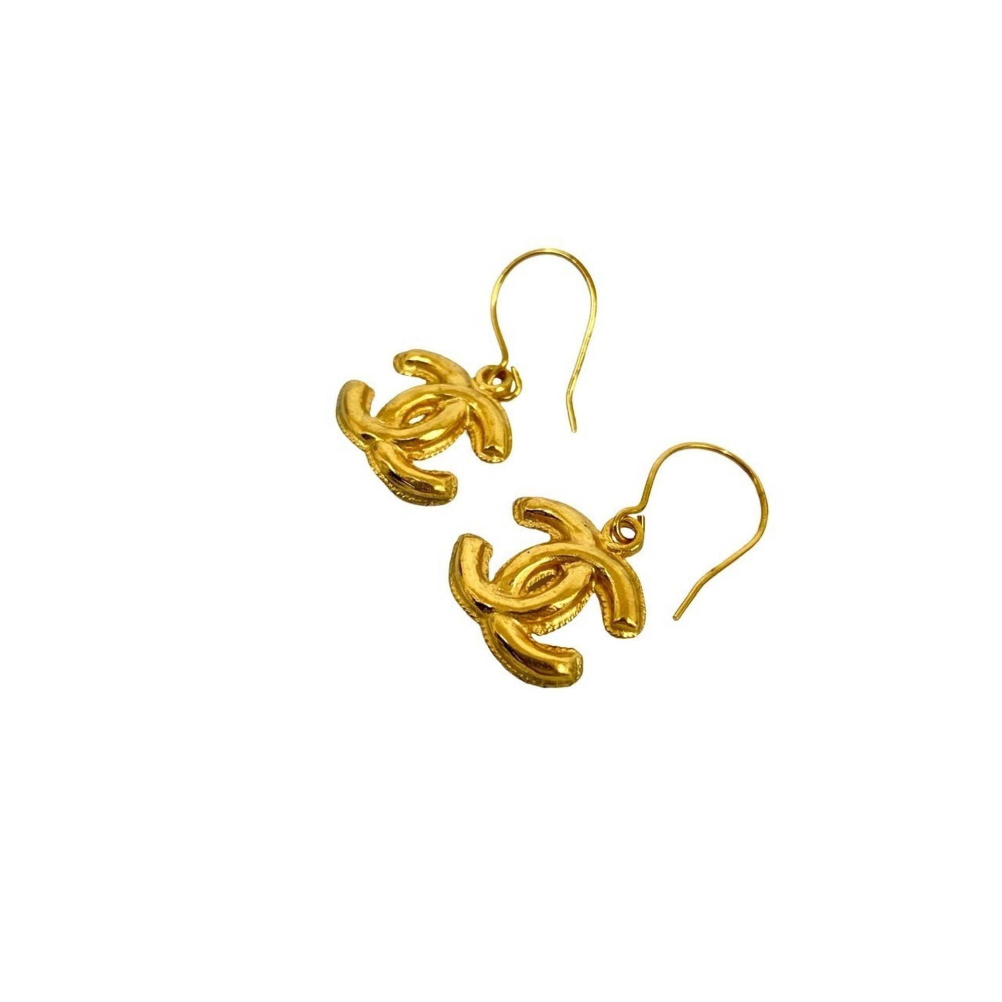CC Logo Earrings Metal Gold-Tone Metal