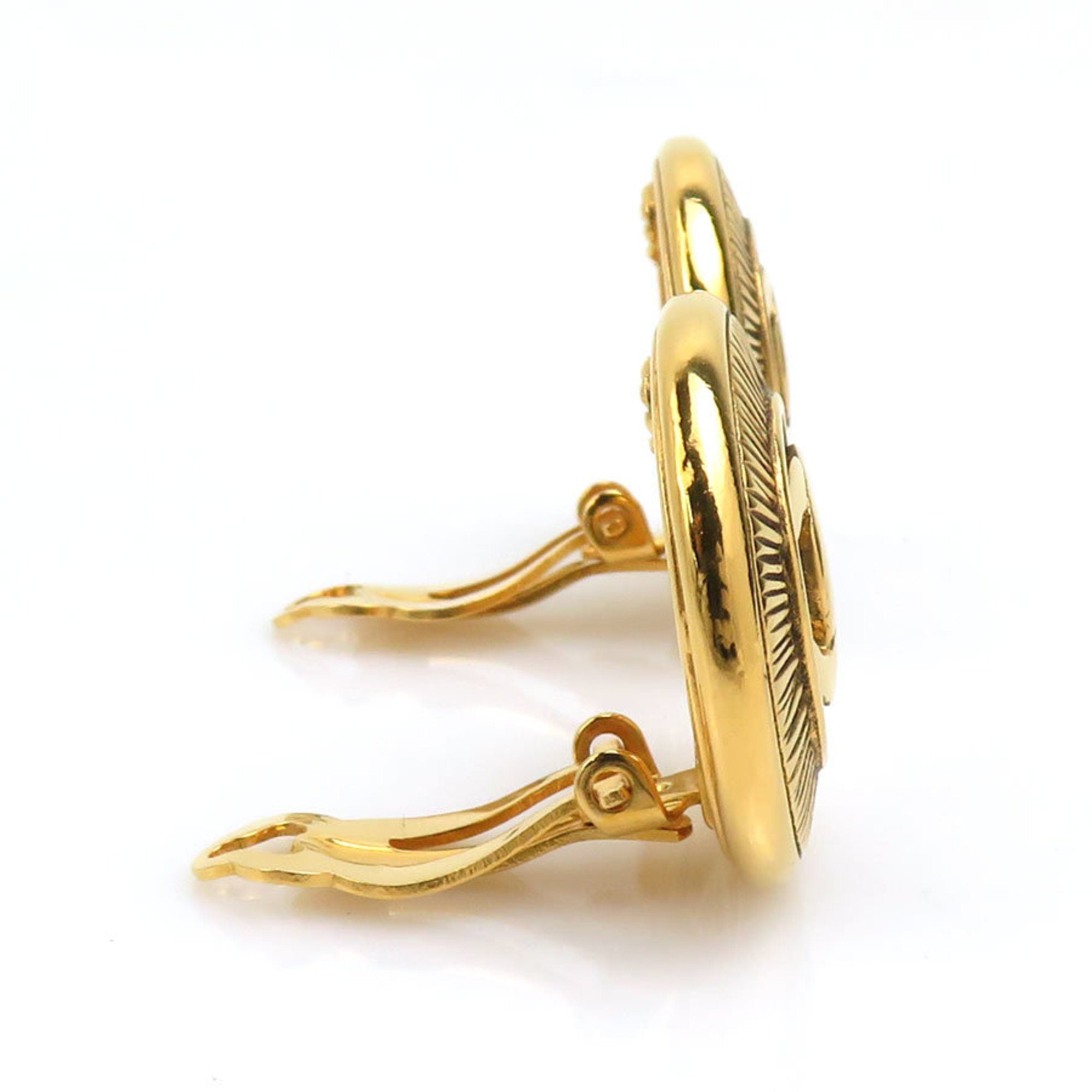 CC Logo Clip-On Earrings Gold-Tone Metal Gold-Tone Metal