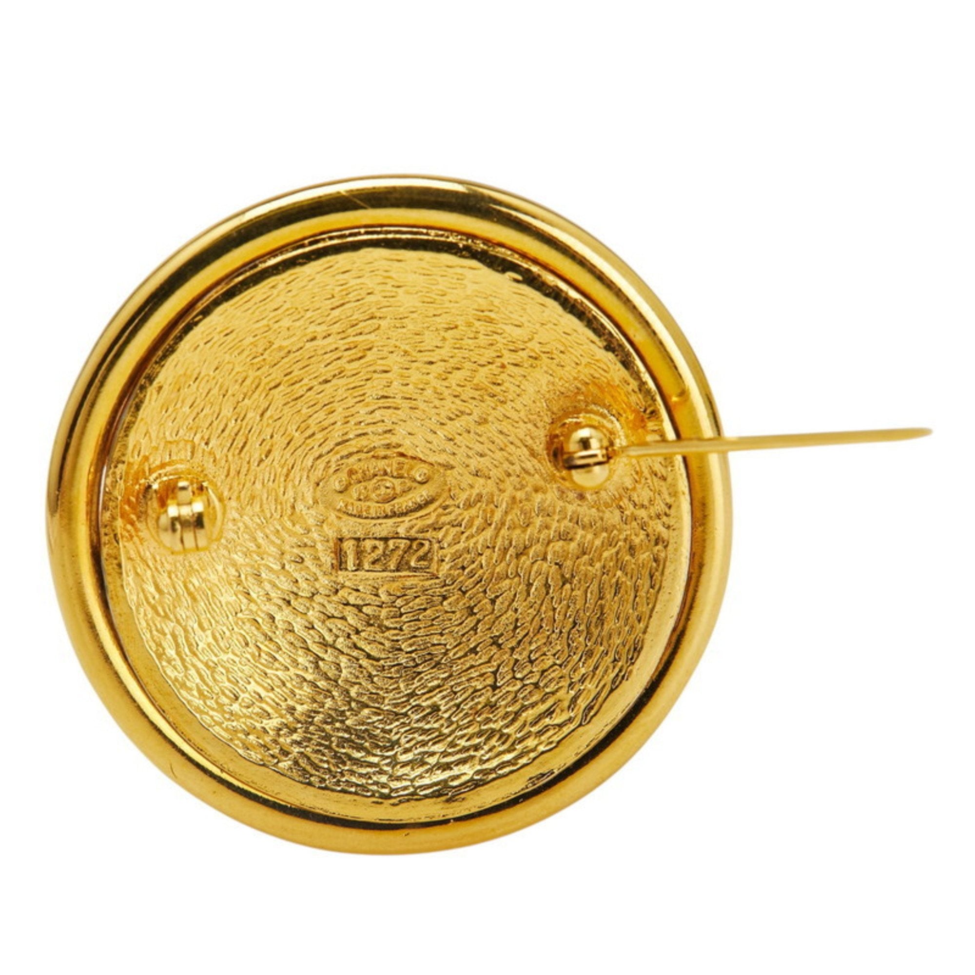 CC Logo Round Brooch Metal
