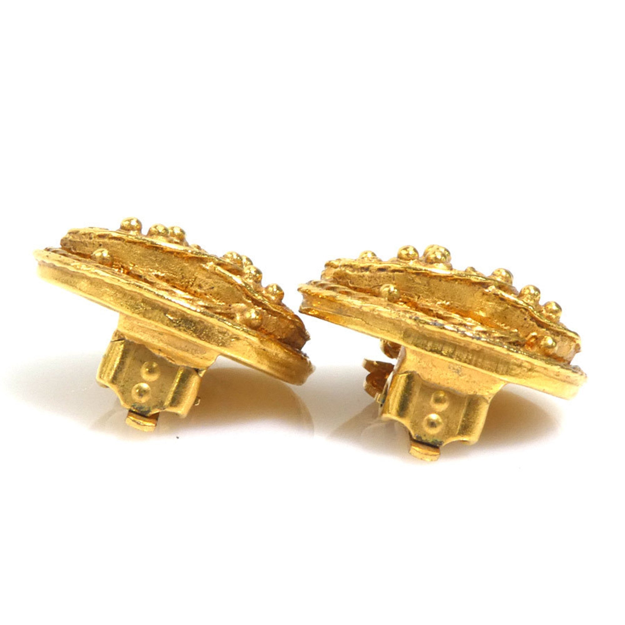 CC Logo Clip-On Earrings Gold-Tone Metal Gold-Tone Metal