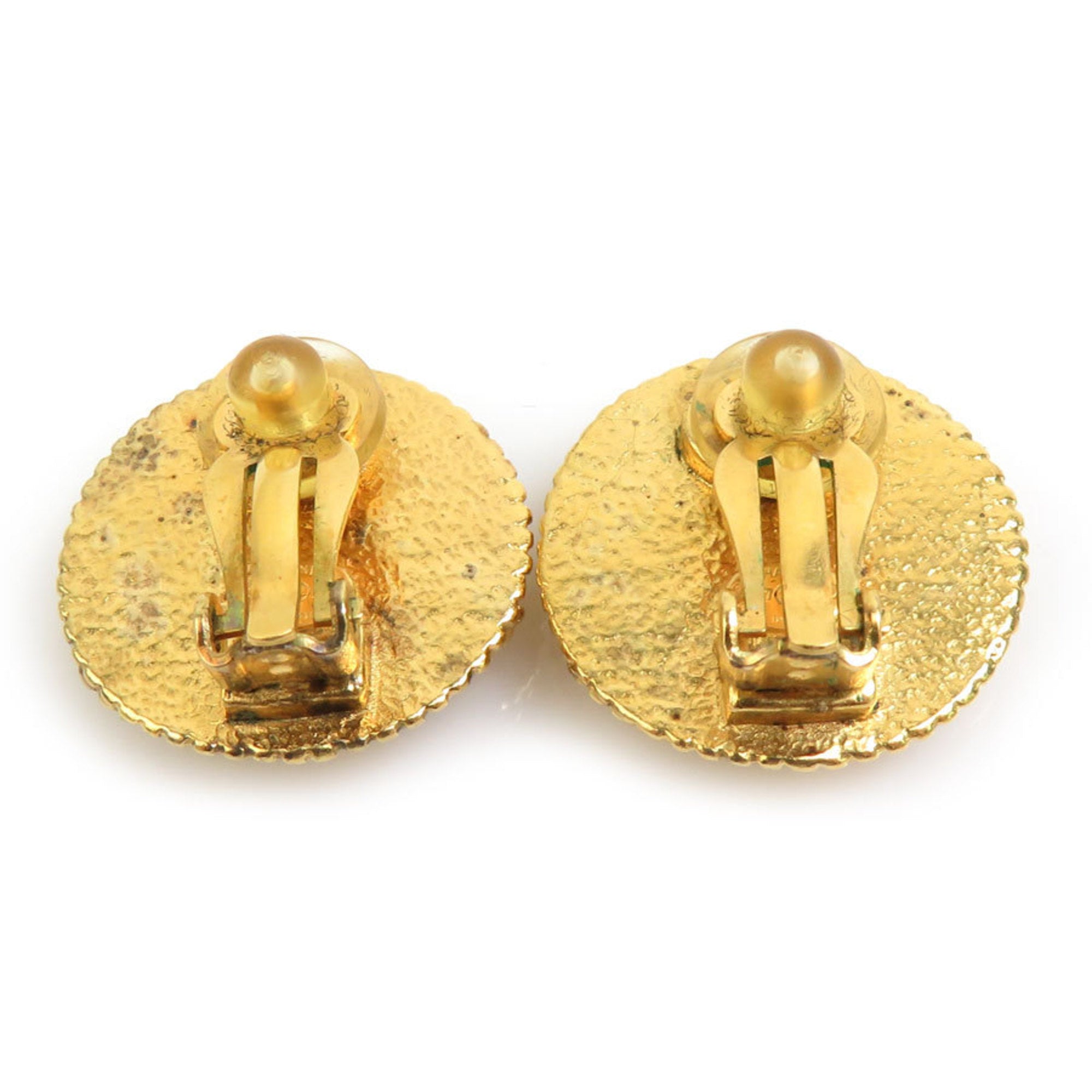 CC Logo Clip-On Earrings Gold-Tone Metal Gold-Tone Metal