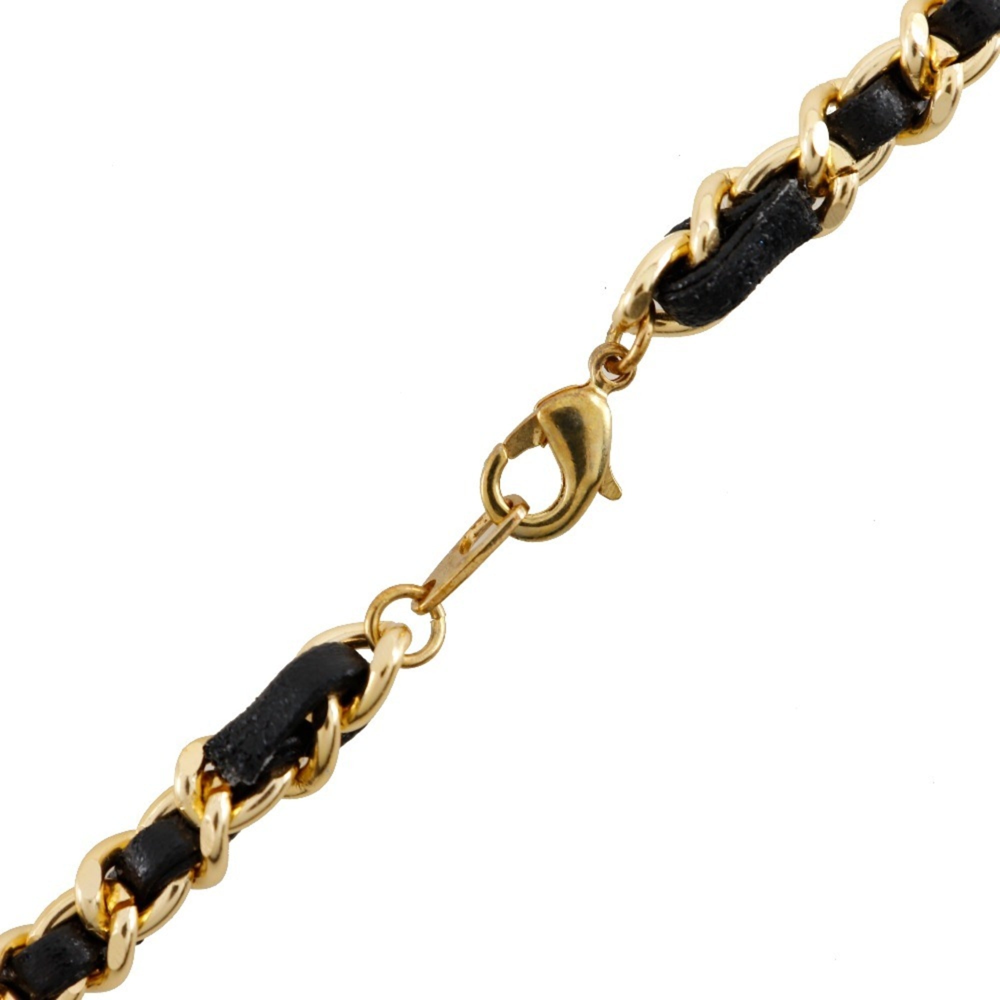 Perfume Bottle Pendant Necklace Gold and Leather