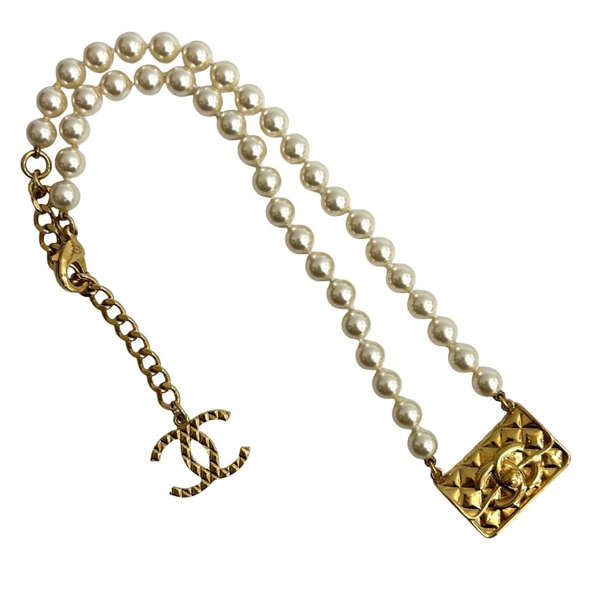 CC Logo Pendant Necklace Metal
