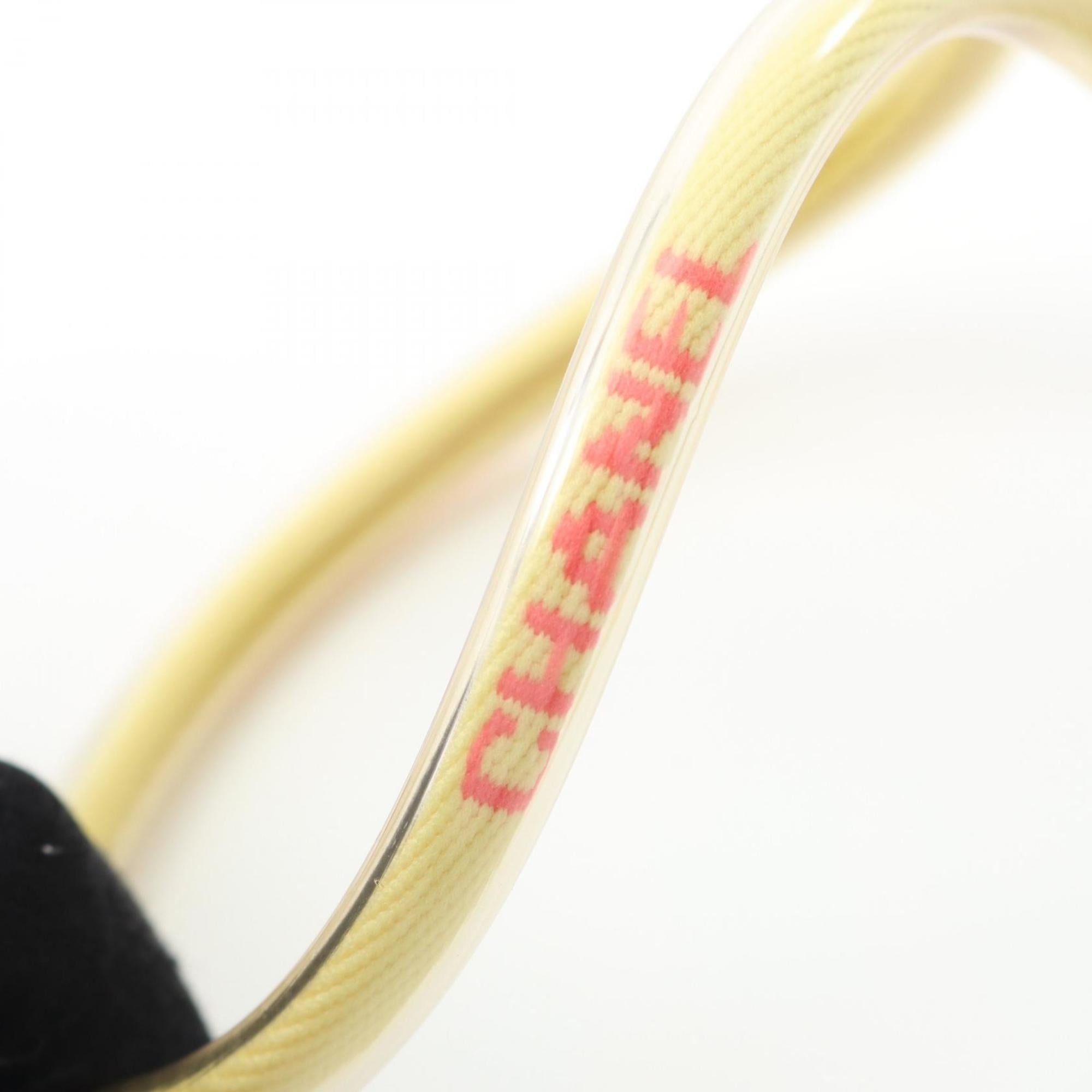 Pendant Necklace Cotton and Vinyl Clear Yellow