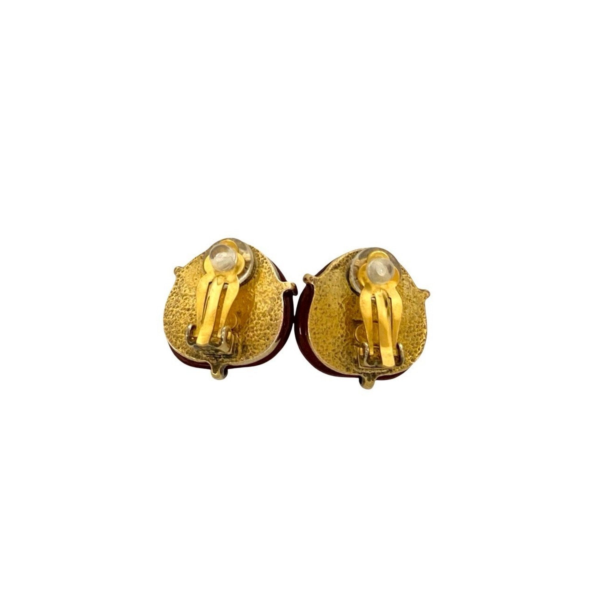 CC Logo Clip-On Earrings Metal Gold-Tone Metal