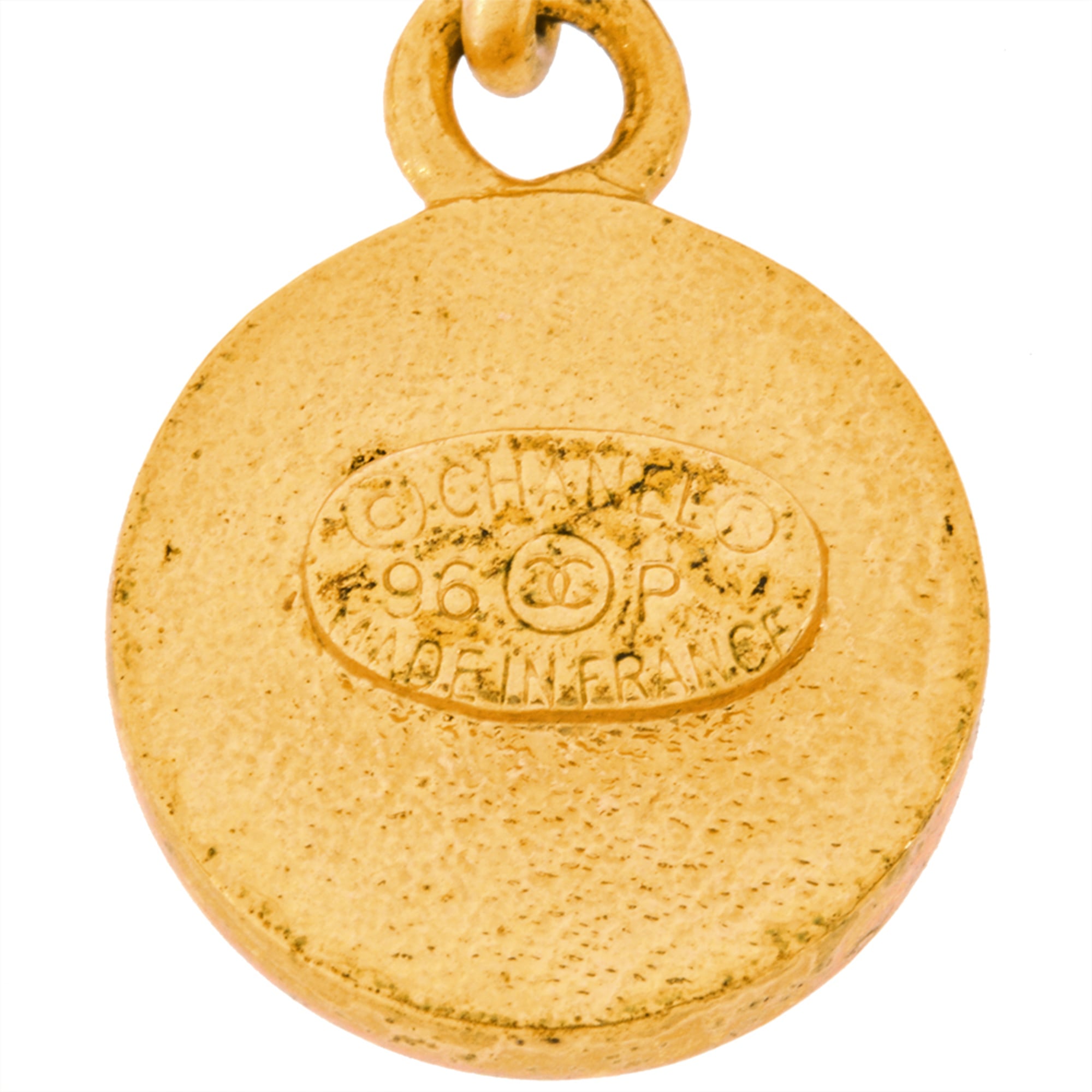 CC Logo Clover Medal Necklace Gold-Tone Metal