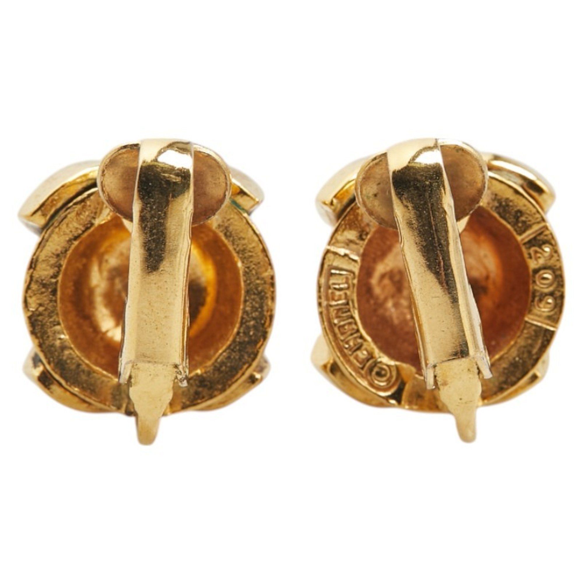 CC Logo Clip-On Earrings Metal Gold-Tone Metal