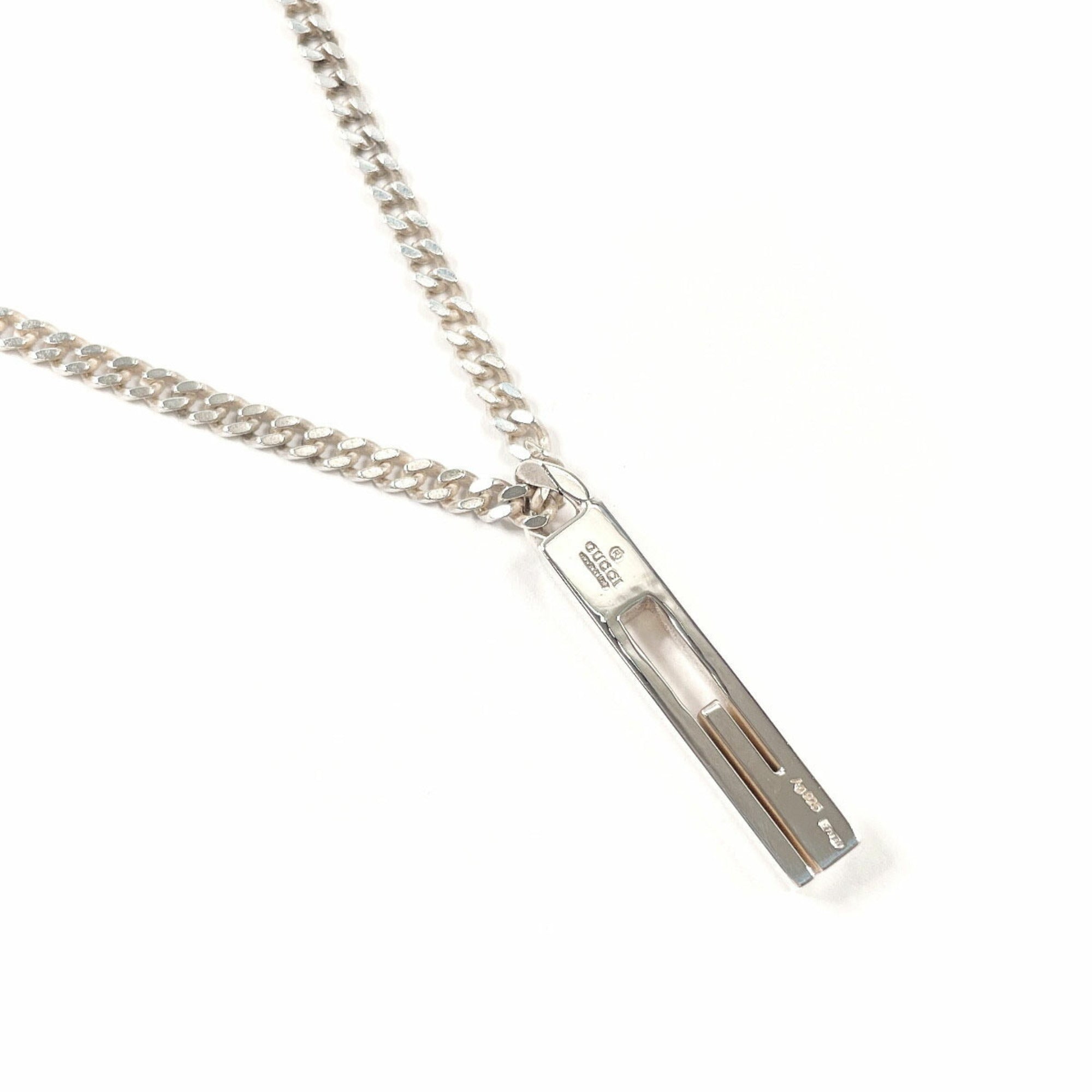 Cutout G Pendant Necklace Sterling Silver
