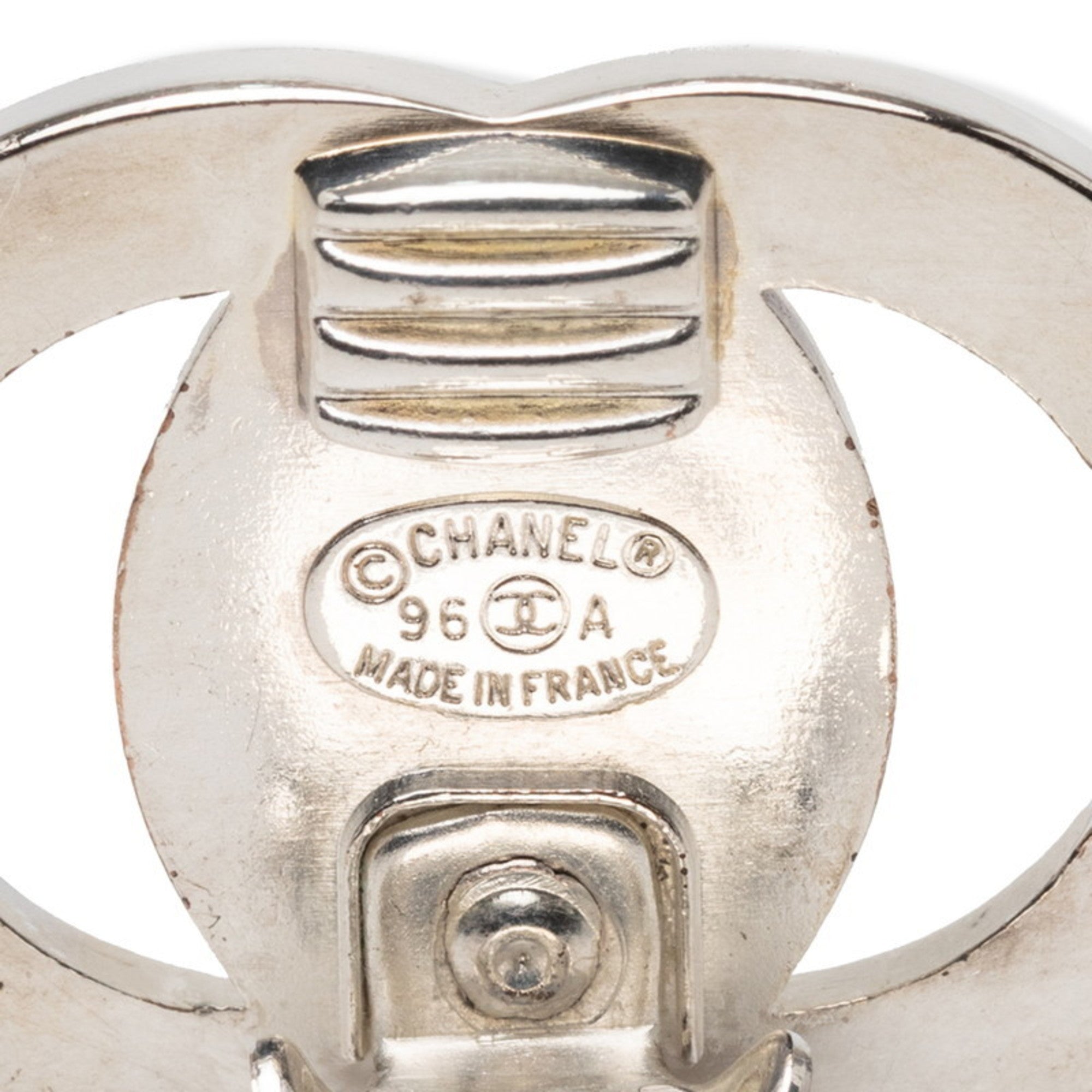 CC Logo Lock Clip-On Earrings Metal