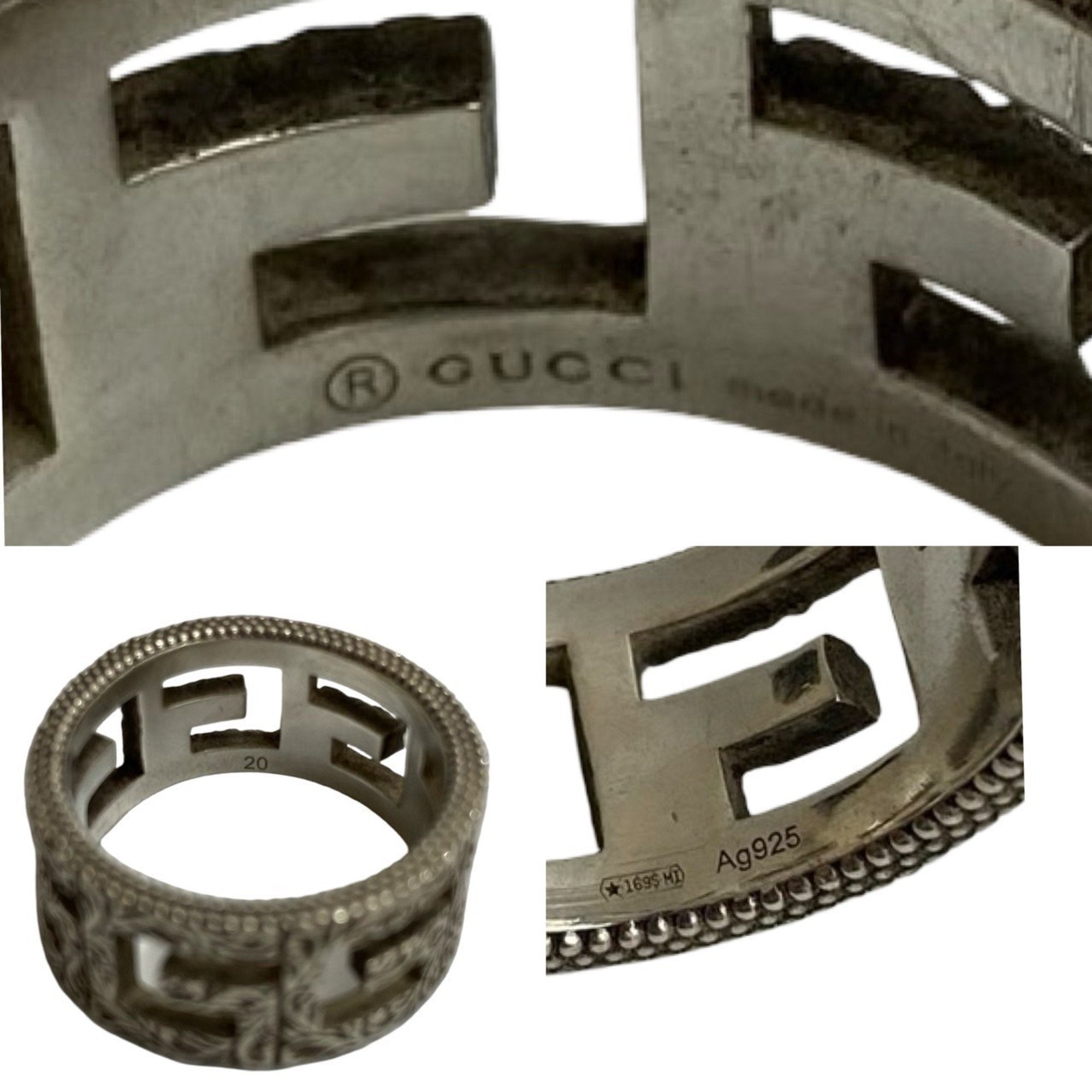 Square G Arabesque Ring Sterling Silver