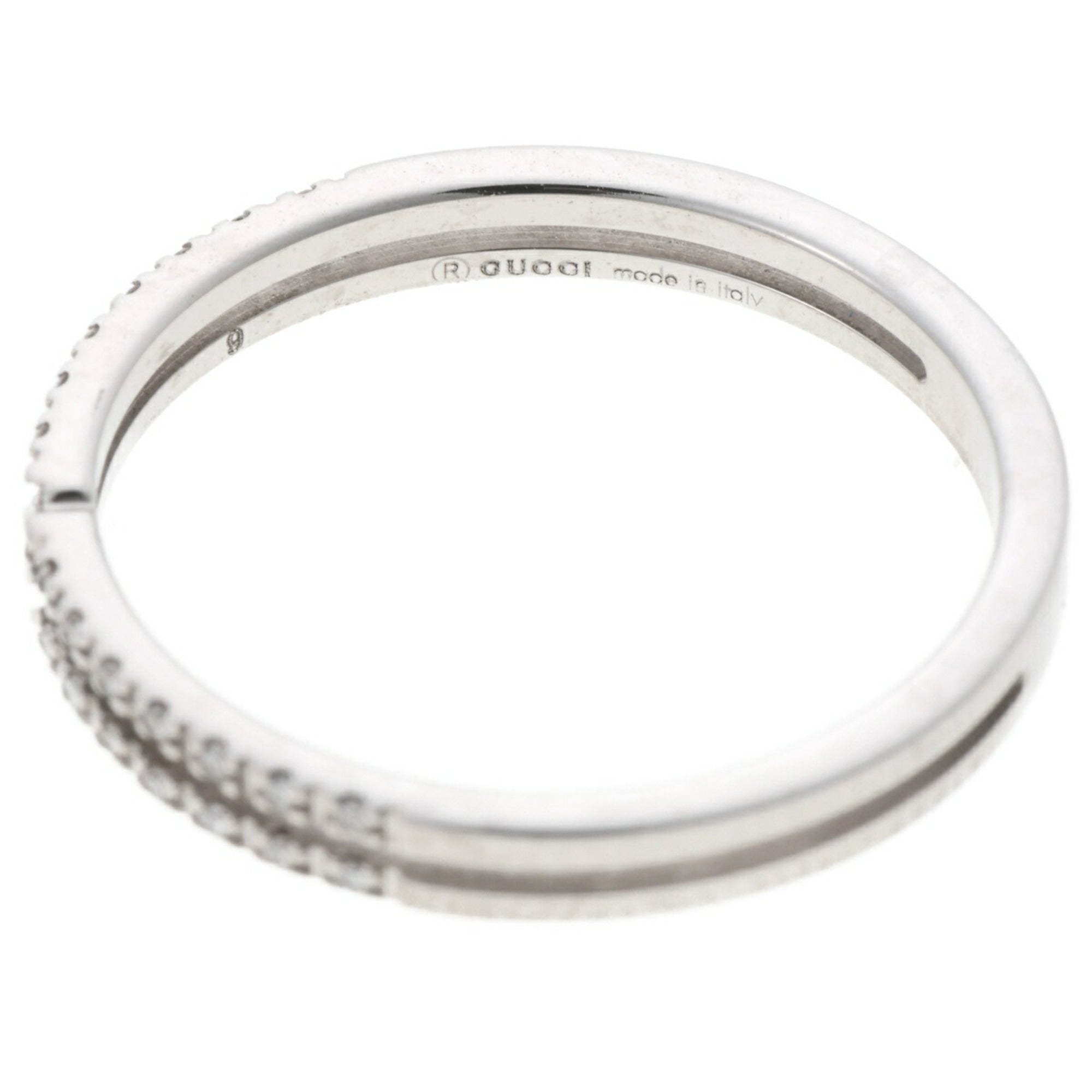 Infinity Half Diamond Ring 18K White Gold