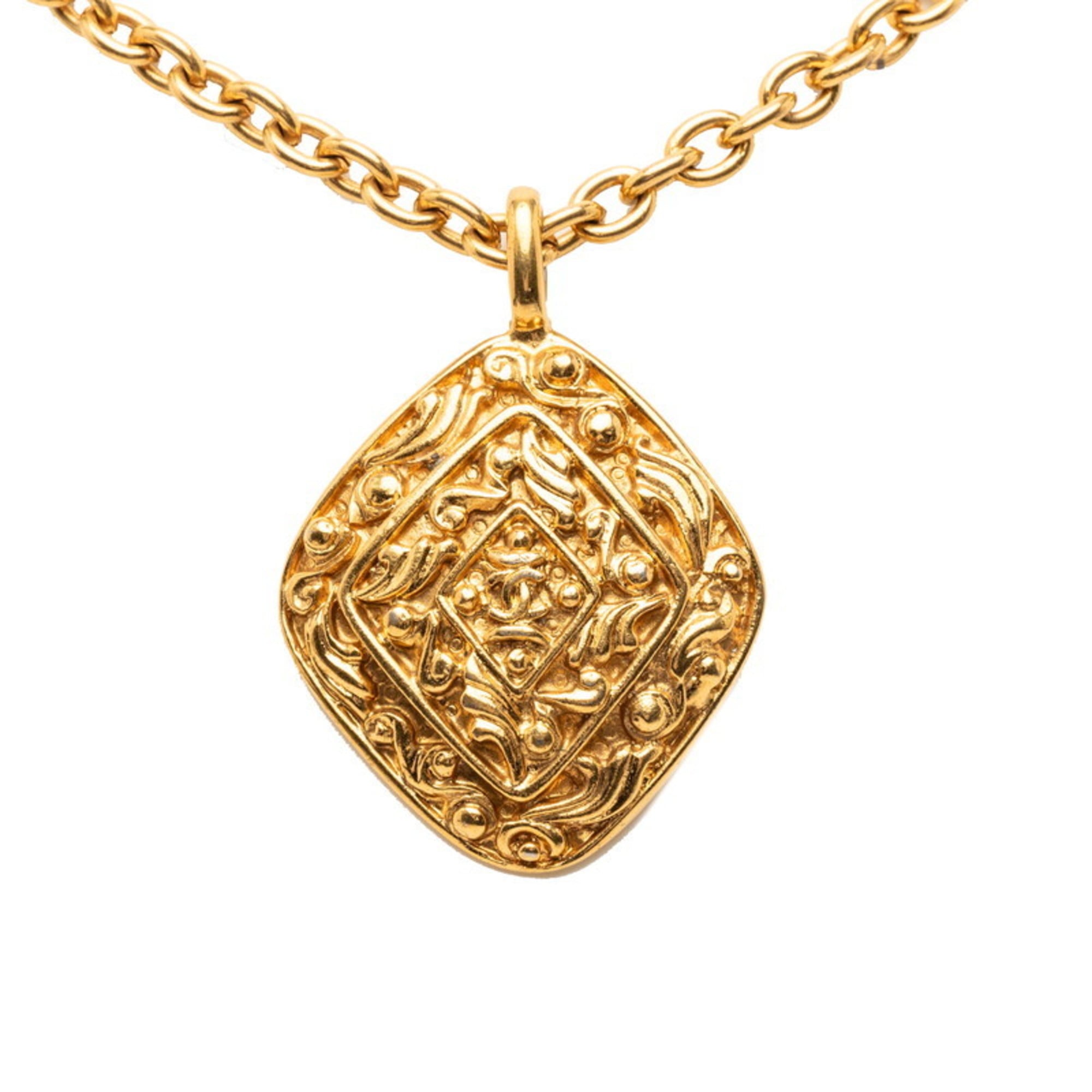 CC Logo Chain Pendant Necklace Metal
