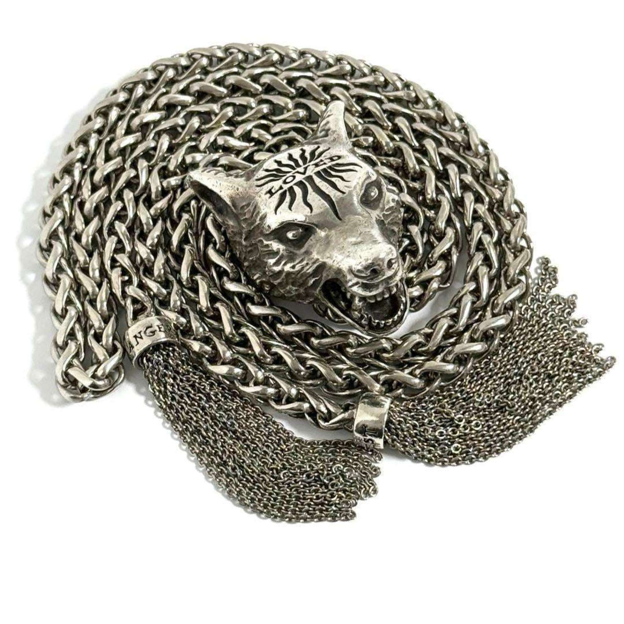 Wolf Anger Forest Pendant Necklace Sterling Silver