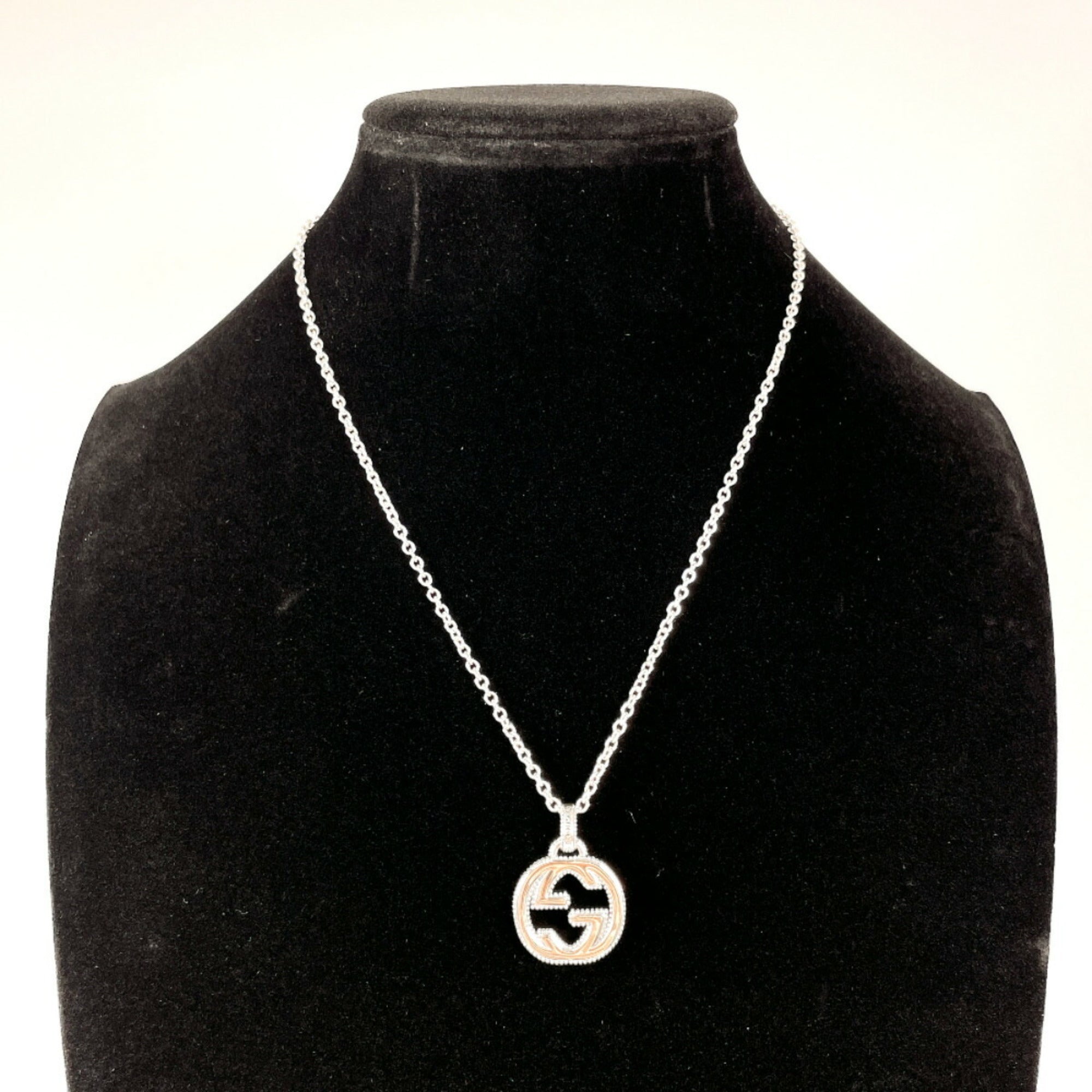 Interlocking G Pendant Necklace Sterling Silver
