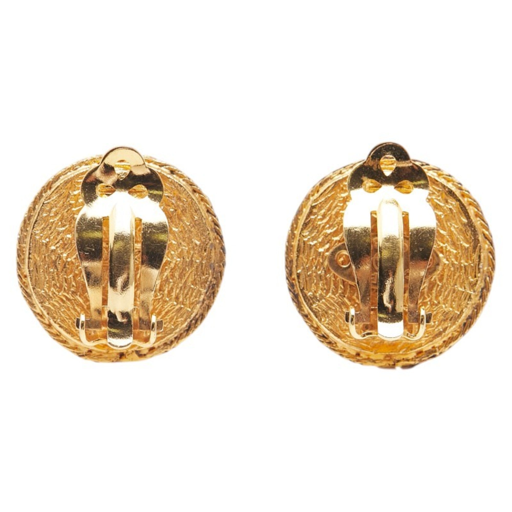 Vintage Clip-On Earrings Pearl Clip-On Gold-Tone Metal