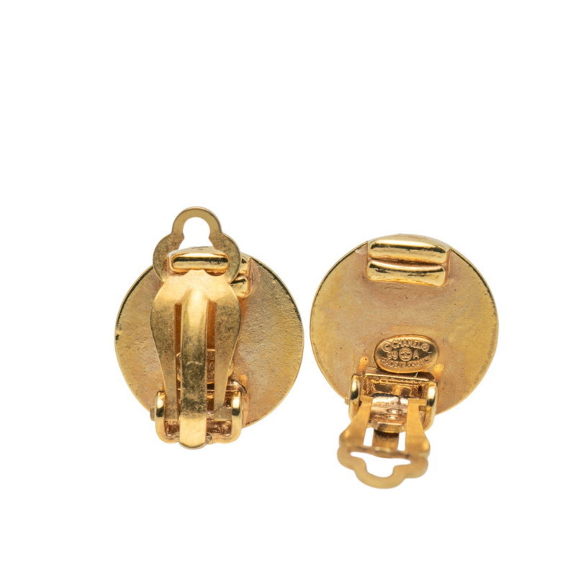 CC Logo Clip-On Earrings Metal Gold-Tone Metal
