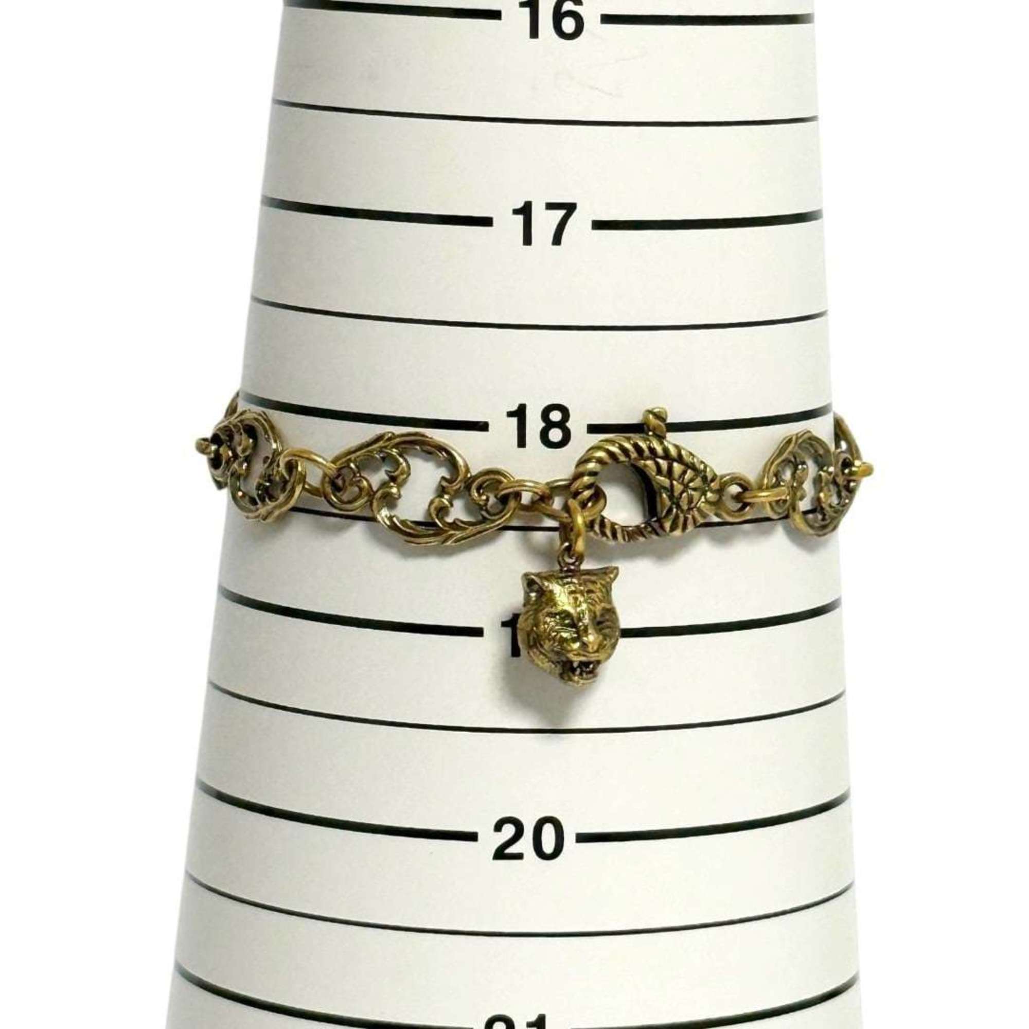 Double G Beaded Bracelet Metal and Rhinestone