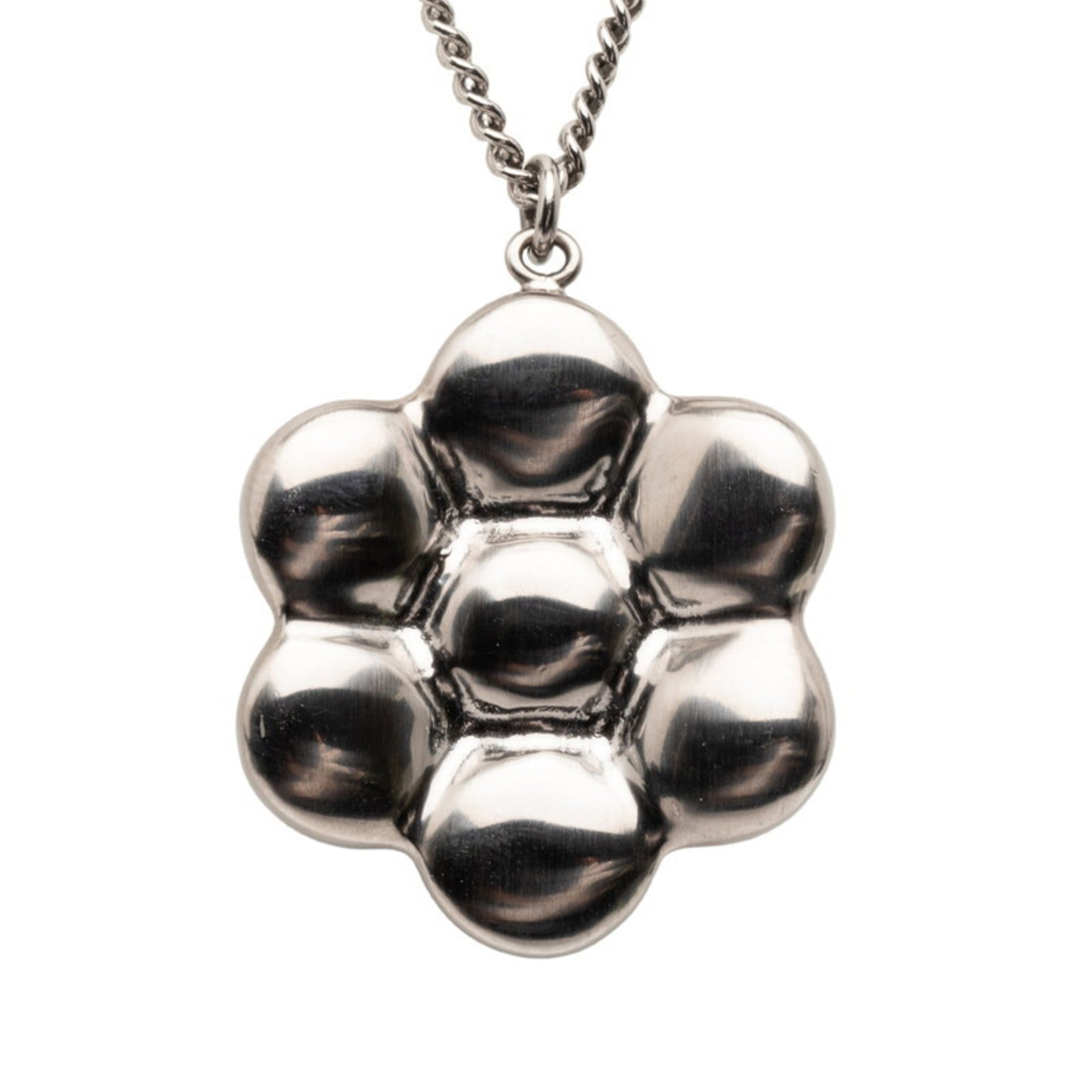 CC Logo Pendant Necklace Silver-Tone Metal