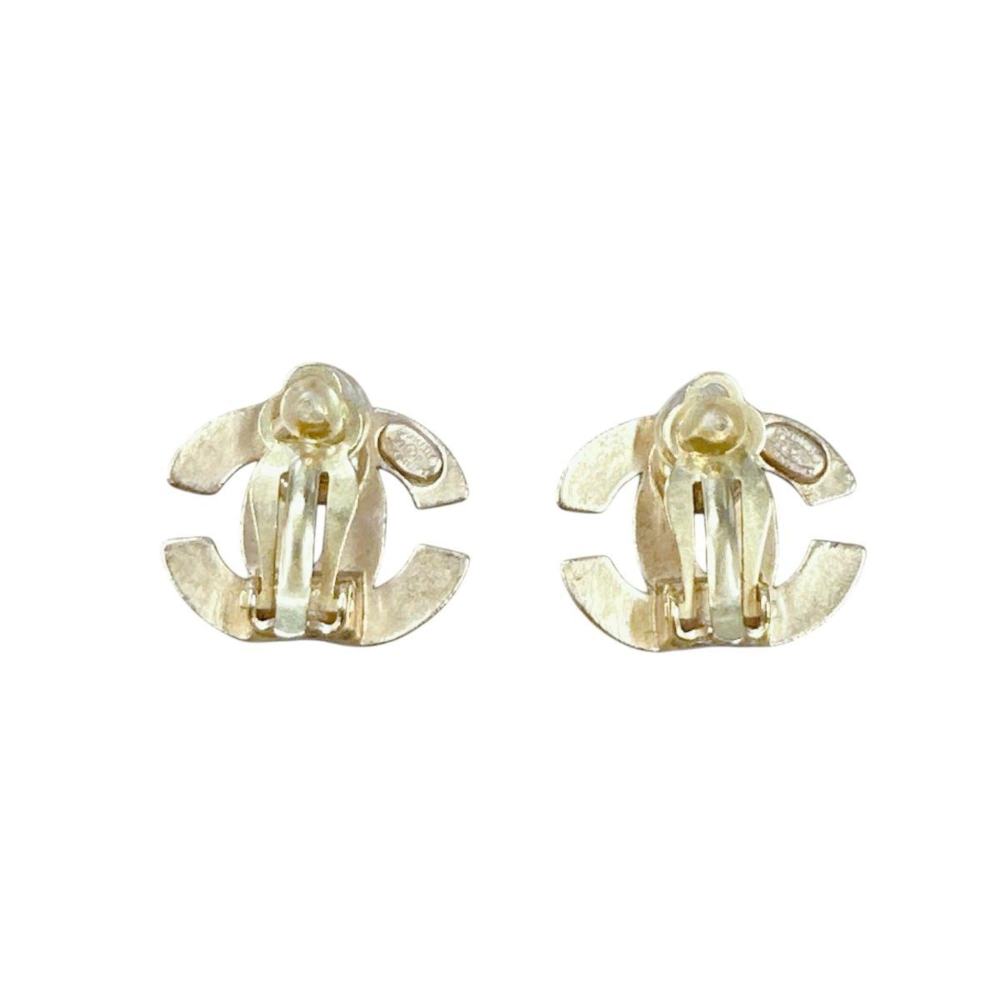 CC Logo Clip-On Earrings Gold-Tone Metal Gold-Tone Metal