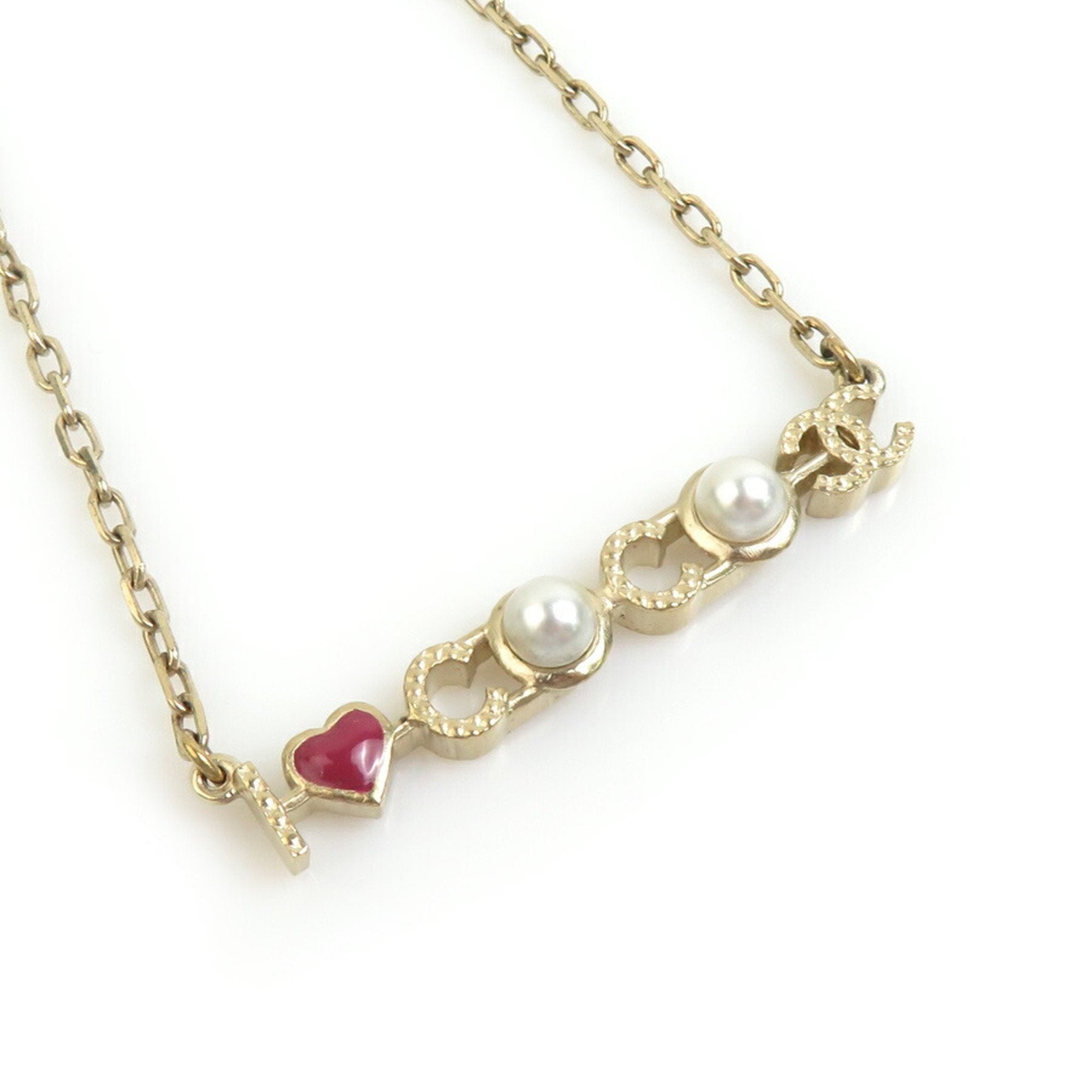 Pendant Necklace Metal Gold with Artificial Pearl