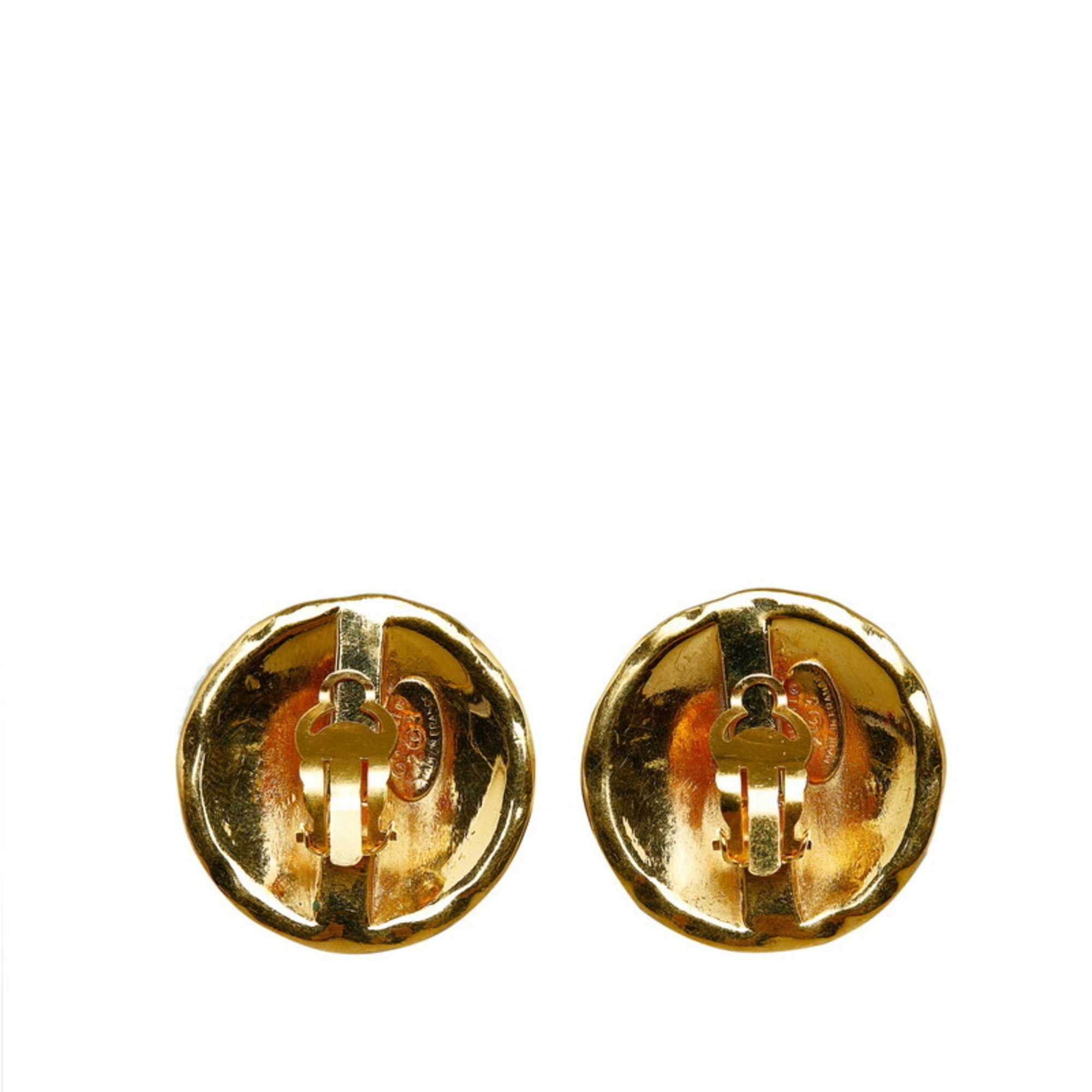 CC Logo Clip-On Earrings Metal Gold-Tone Metal