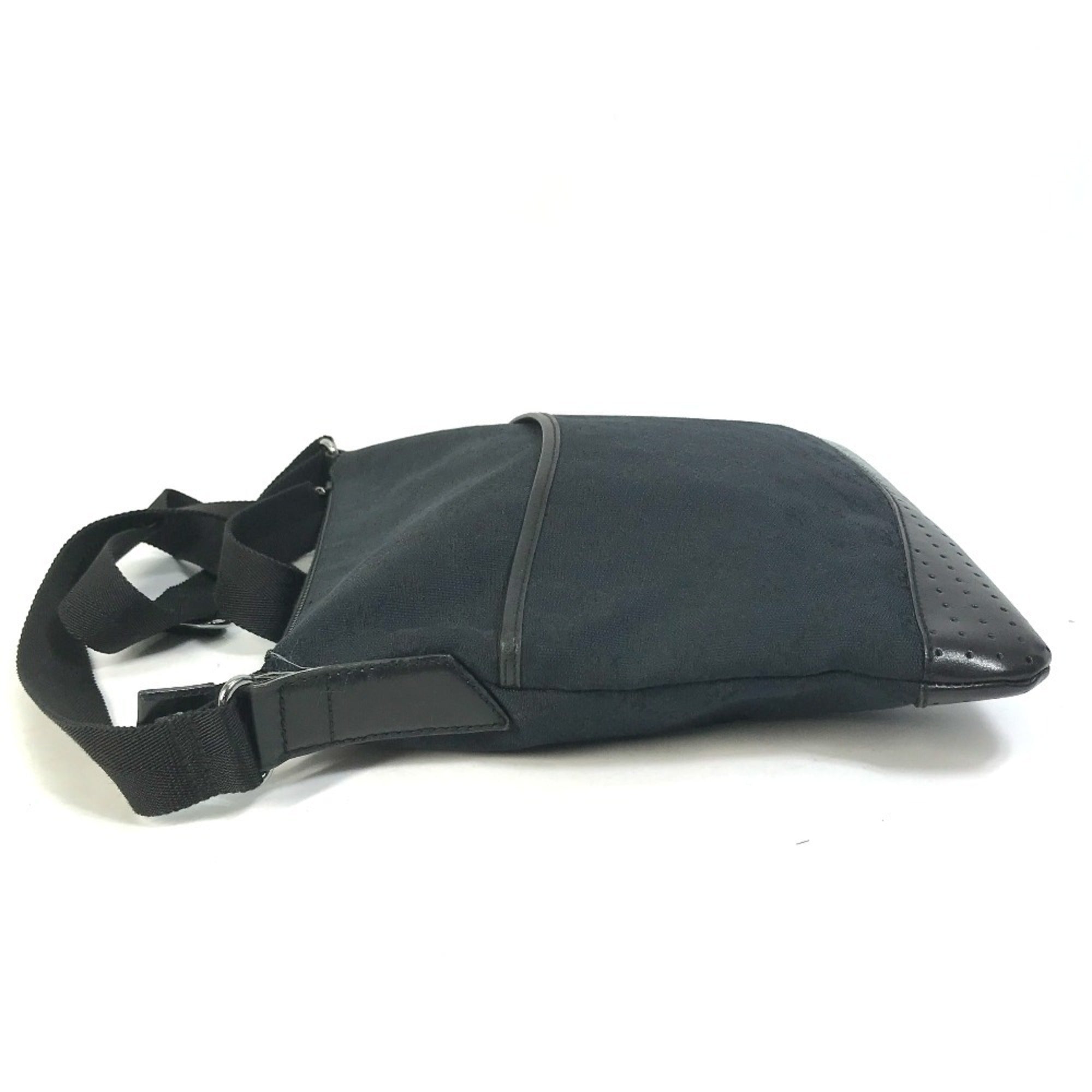 Zip Messenger Bag GG Canvas with Perforated Leather Medium