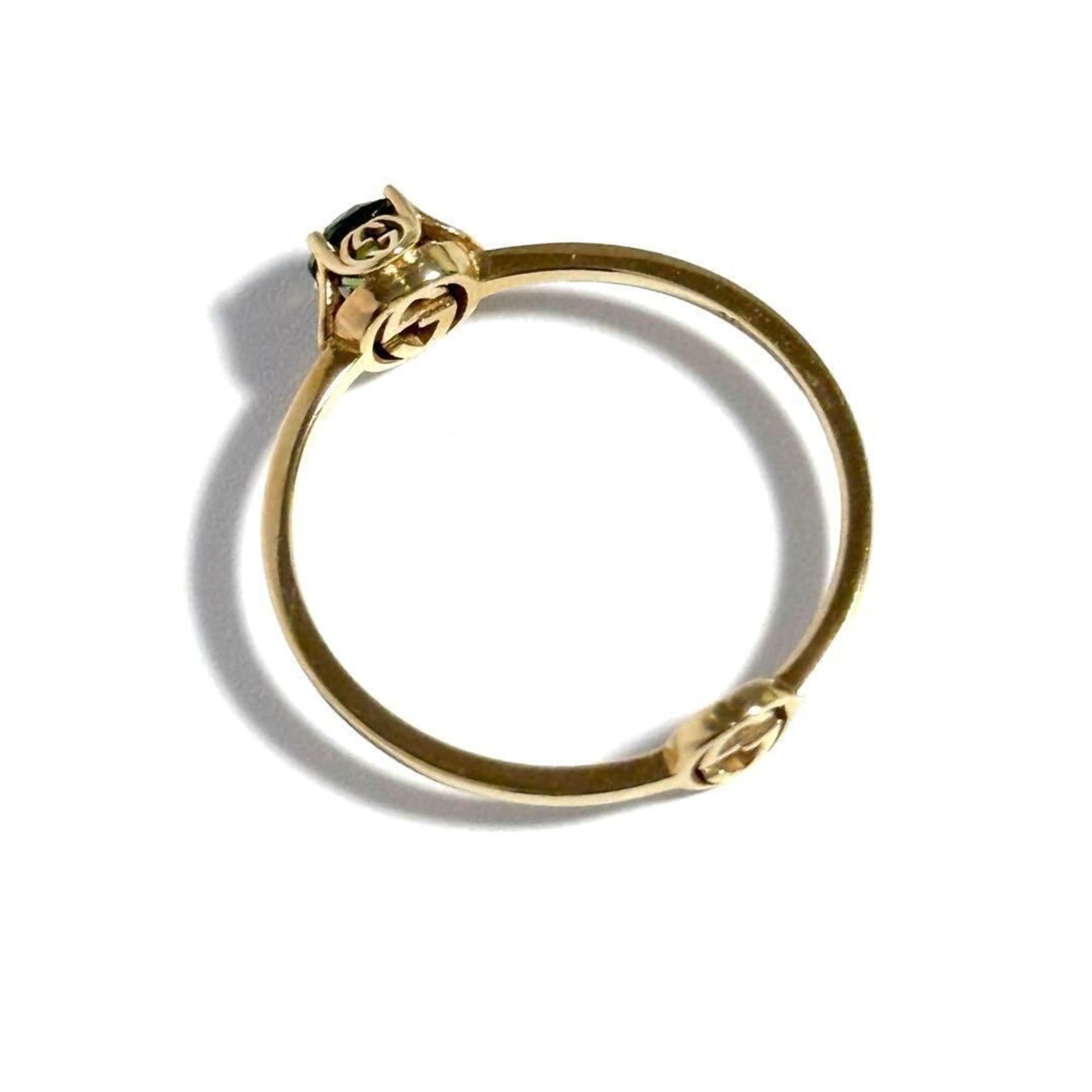 Interlocking G Ring 18K Yellow Gold with Tourmaline