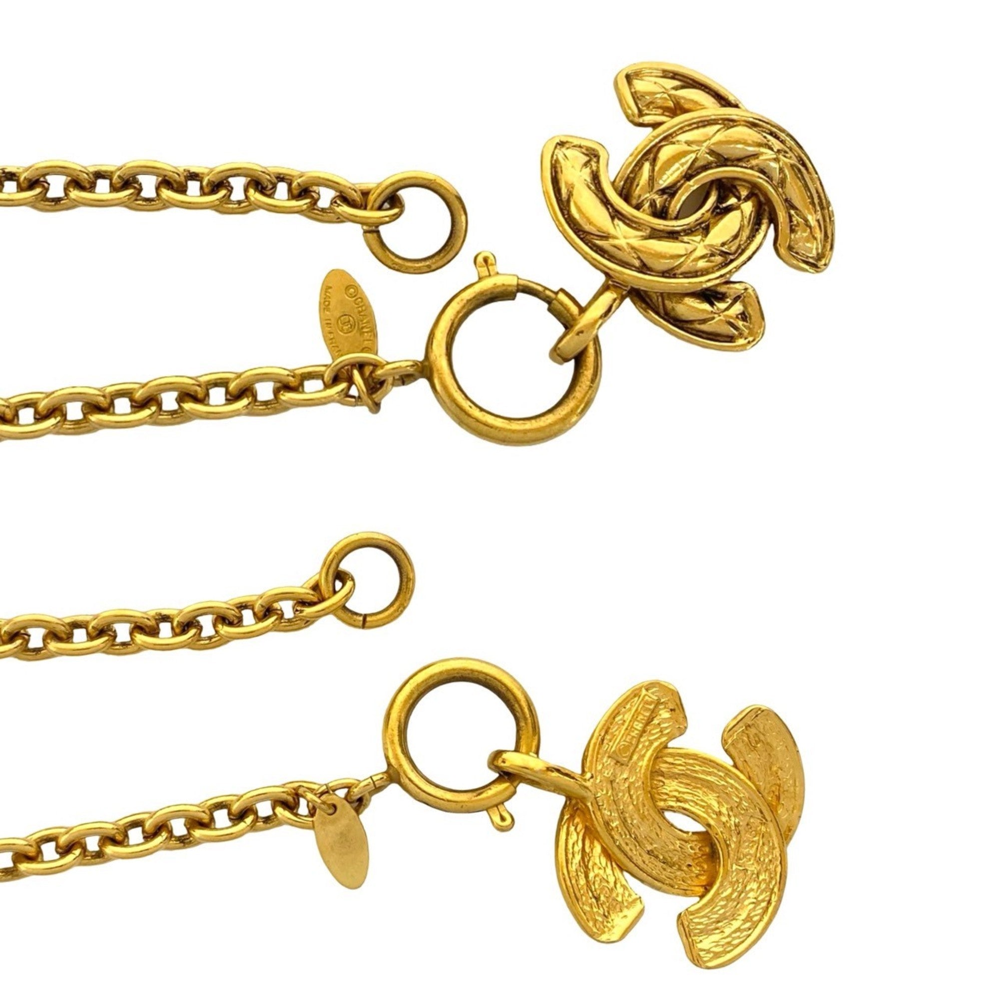 CC Logo Chain Pendant Necklace Metal