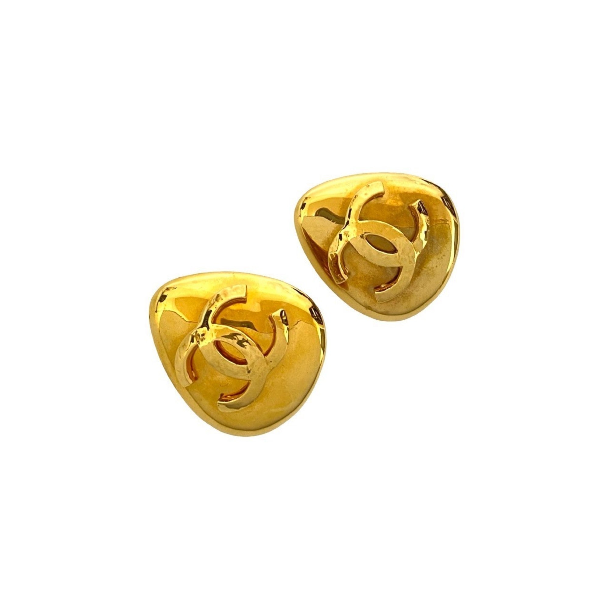 CC Logo Clip-On Earrings Metal Gold-Tone Metal