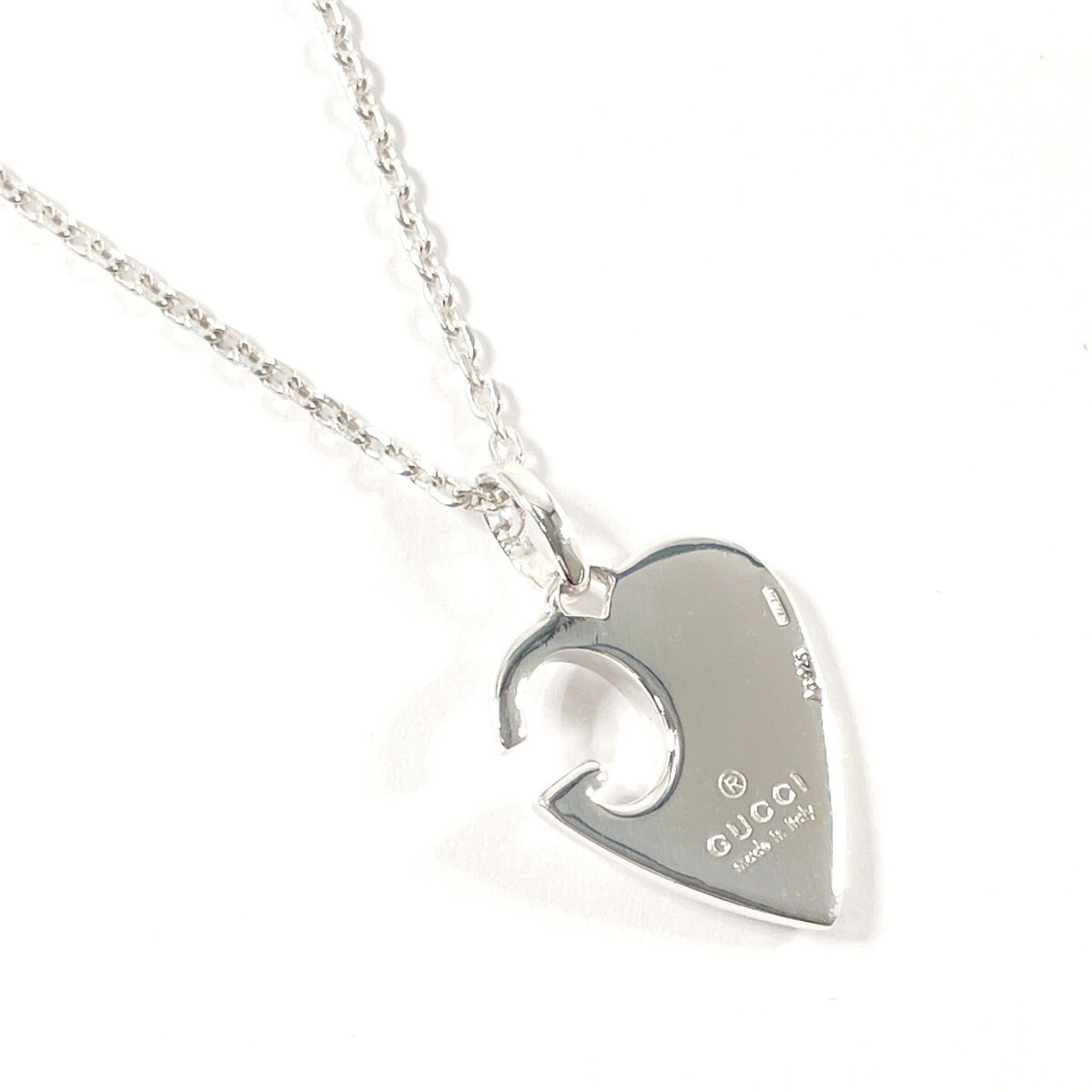 G Heart Pendant Necklace Sterling Silver