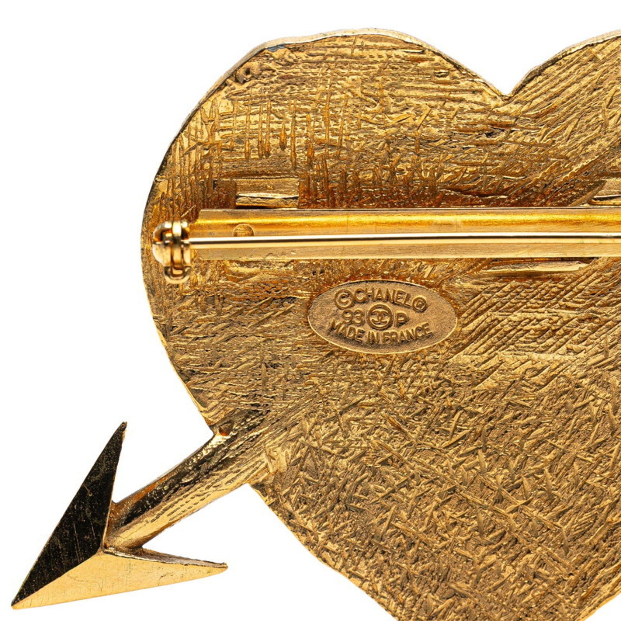 CC Logo Heart Brooch Metal