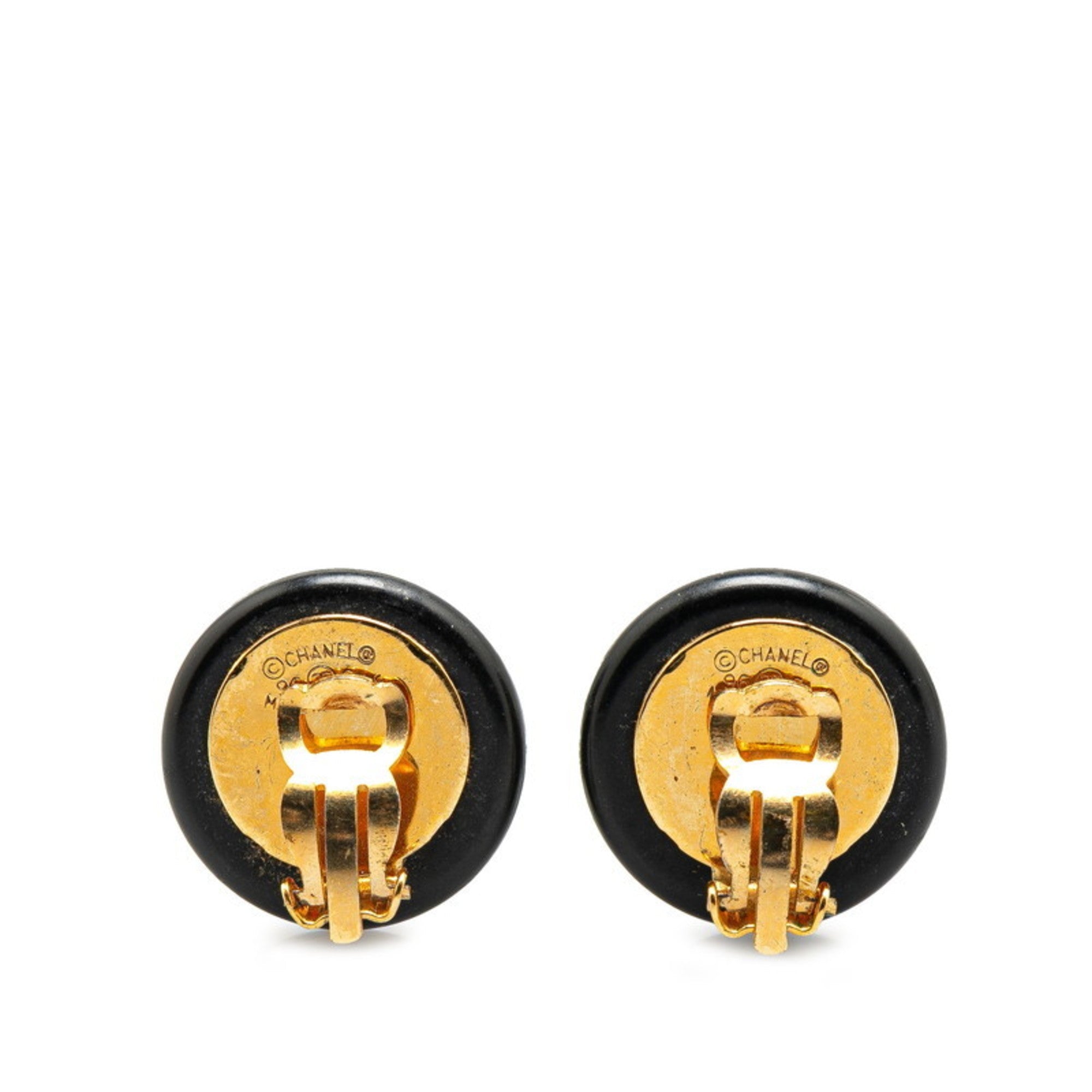 CC Logo Clip-On Earrings Gold-Tone Metal Gold-Tone Metal