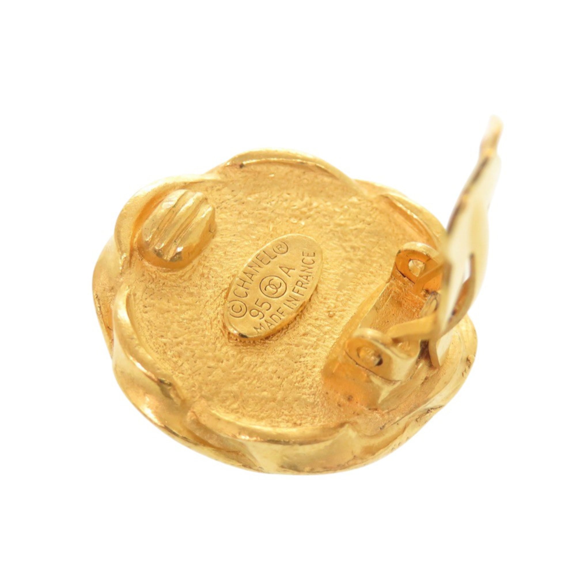 CC Logo Clip-On Earrings Gold-Tone Metal Gold-Tone Metal