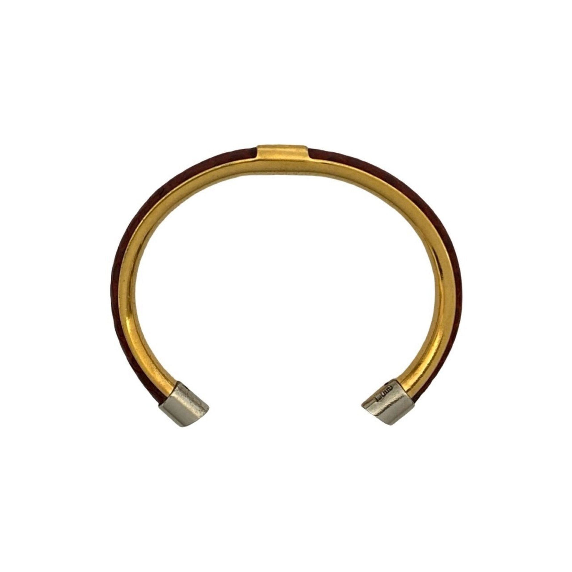 Bangle Bracelet Gold and Leather