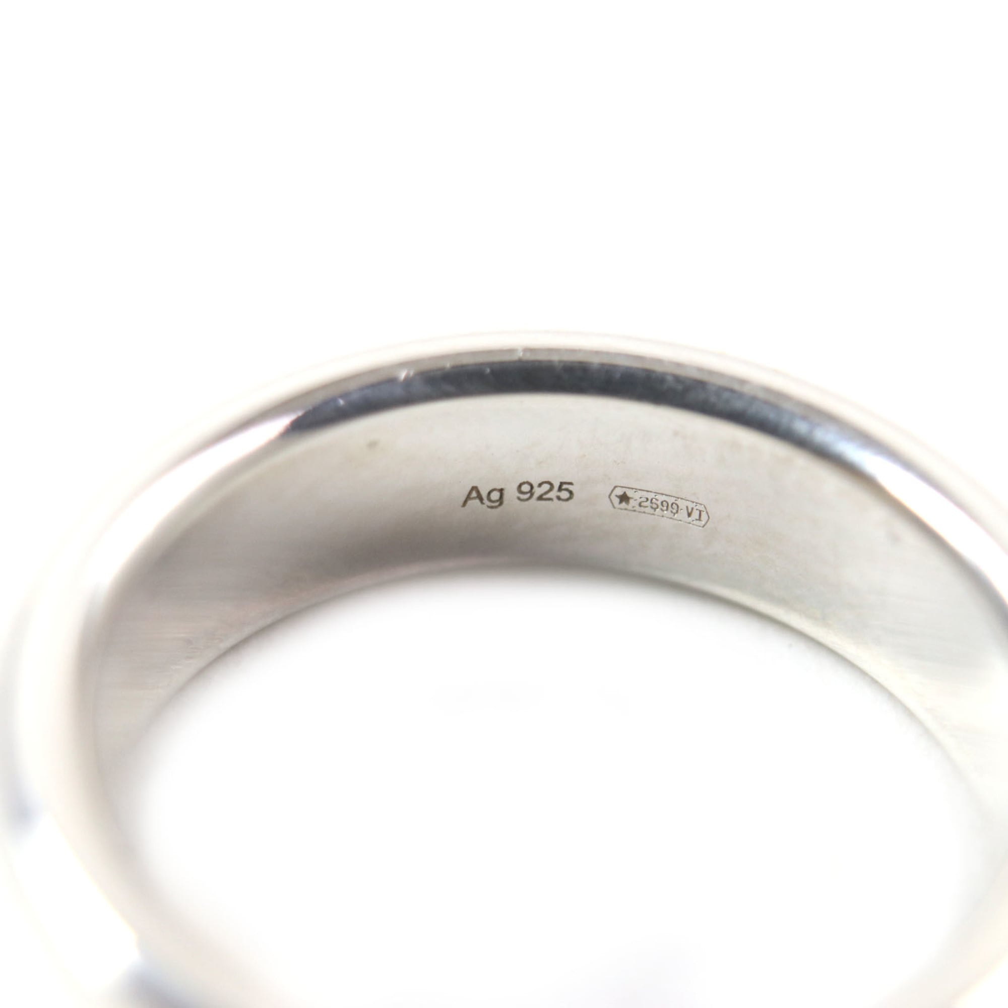 Diagonal Interlocking G Ring Sterling Silver