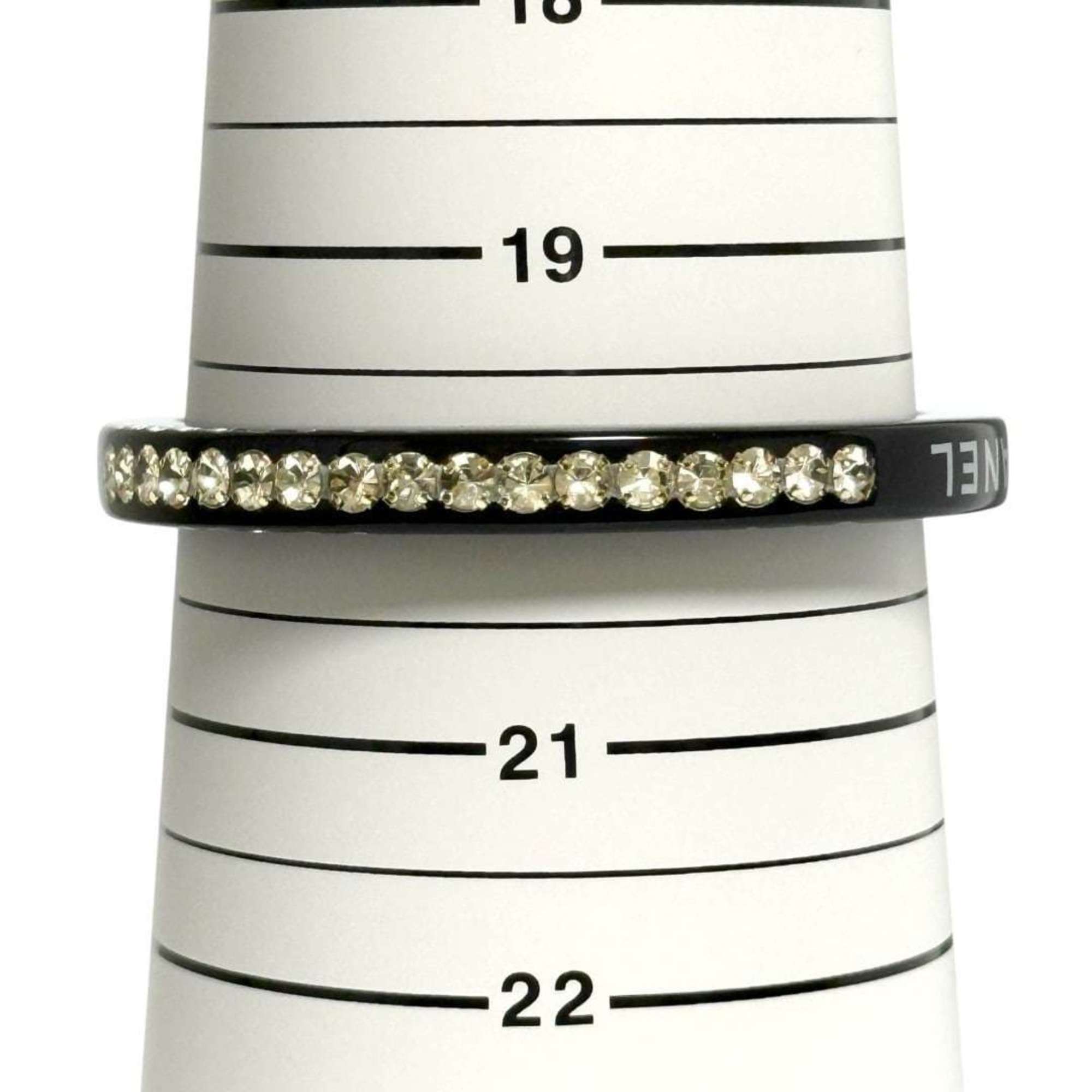 Bangle Bracelet Plastic and Rhinestone Black