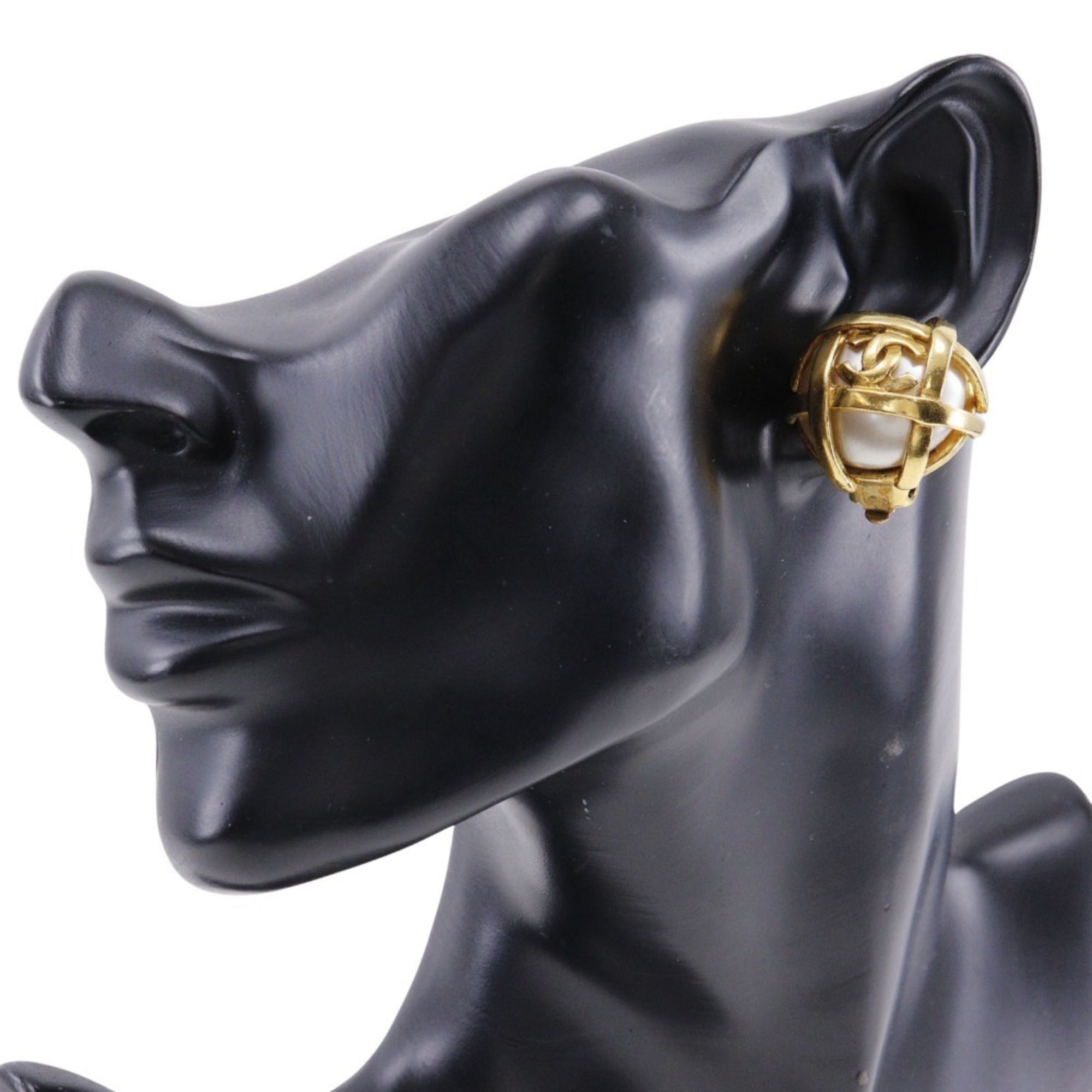 CC Logo Clip-On Earrings Gold-Tone Metal Gold-Tone Metal